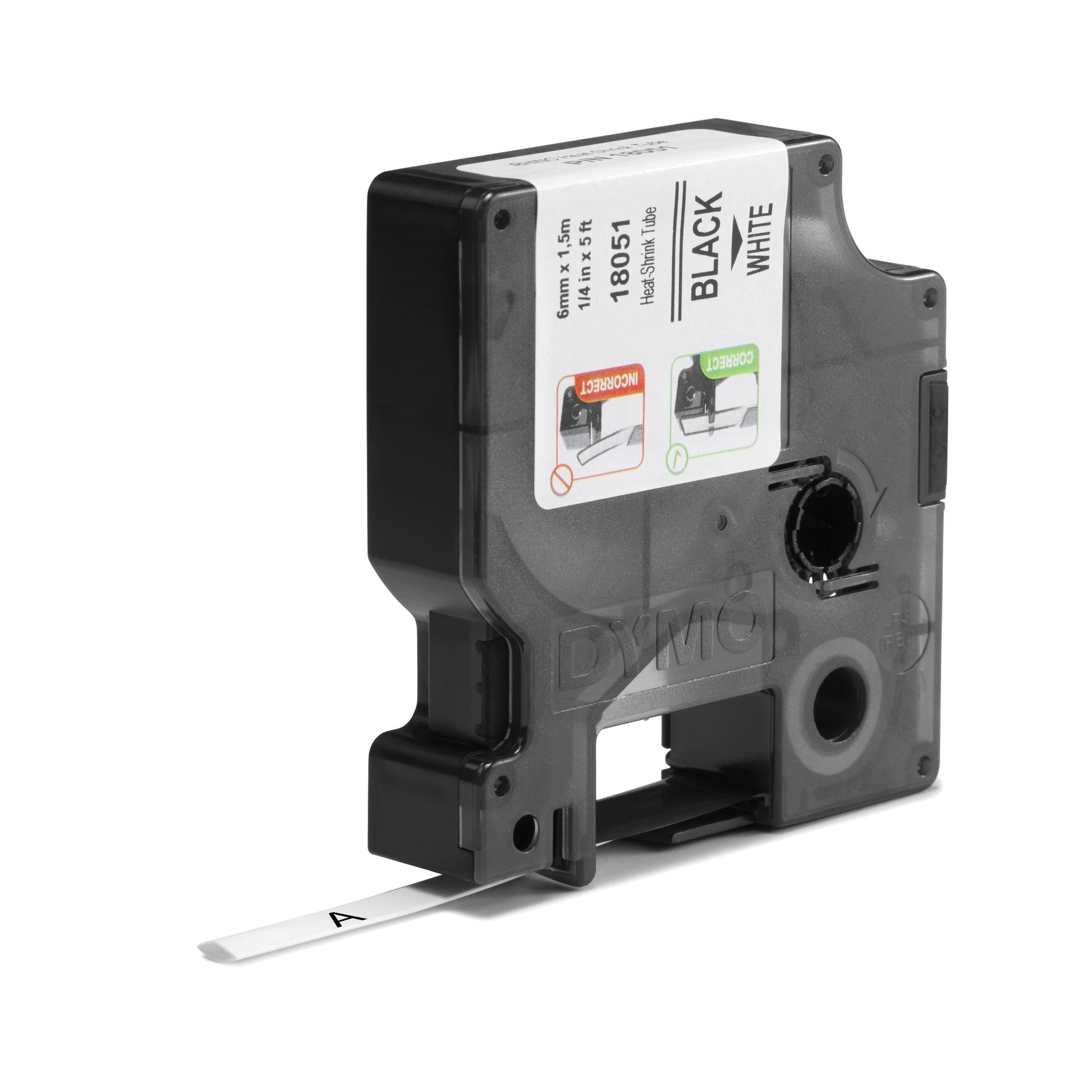 DYMO Tubo retráctil 18051 Negro, blanco