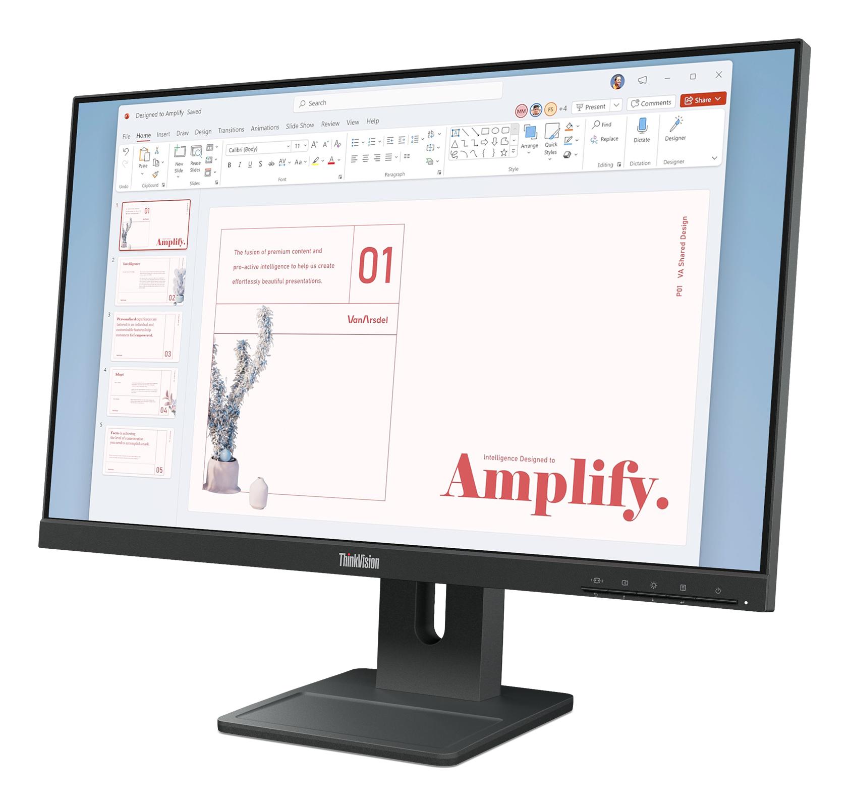 Lenovo Monitor ThinkVision E24-40 / 64BAMAT1EU Black 60.5 cm (23.8")