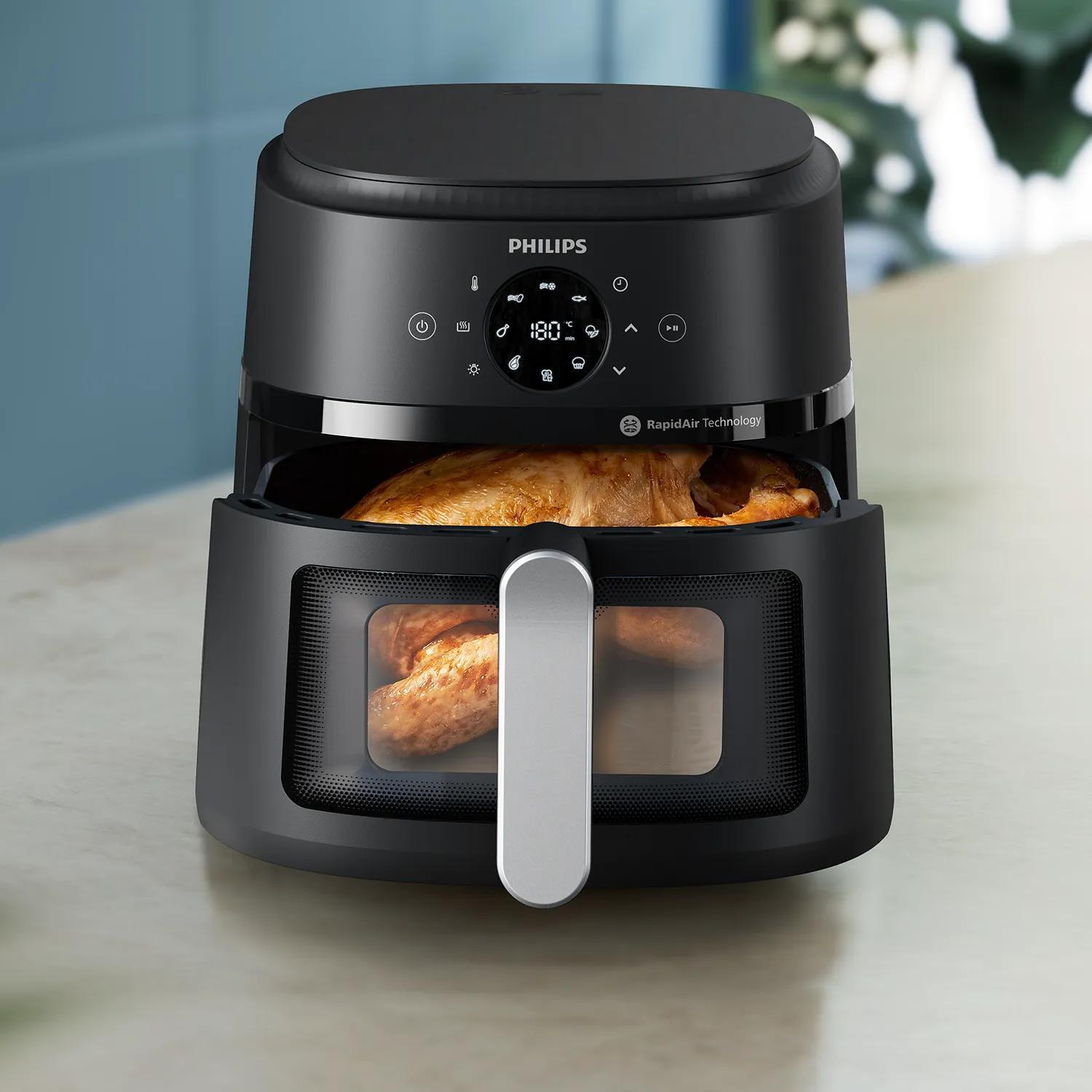Philips Heißluft Fritteuse Series 2000 6,2L / NA231/00 Schwarz XL
