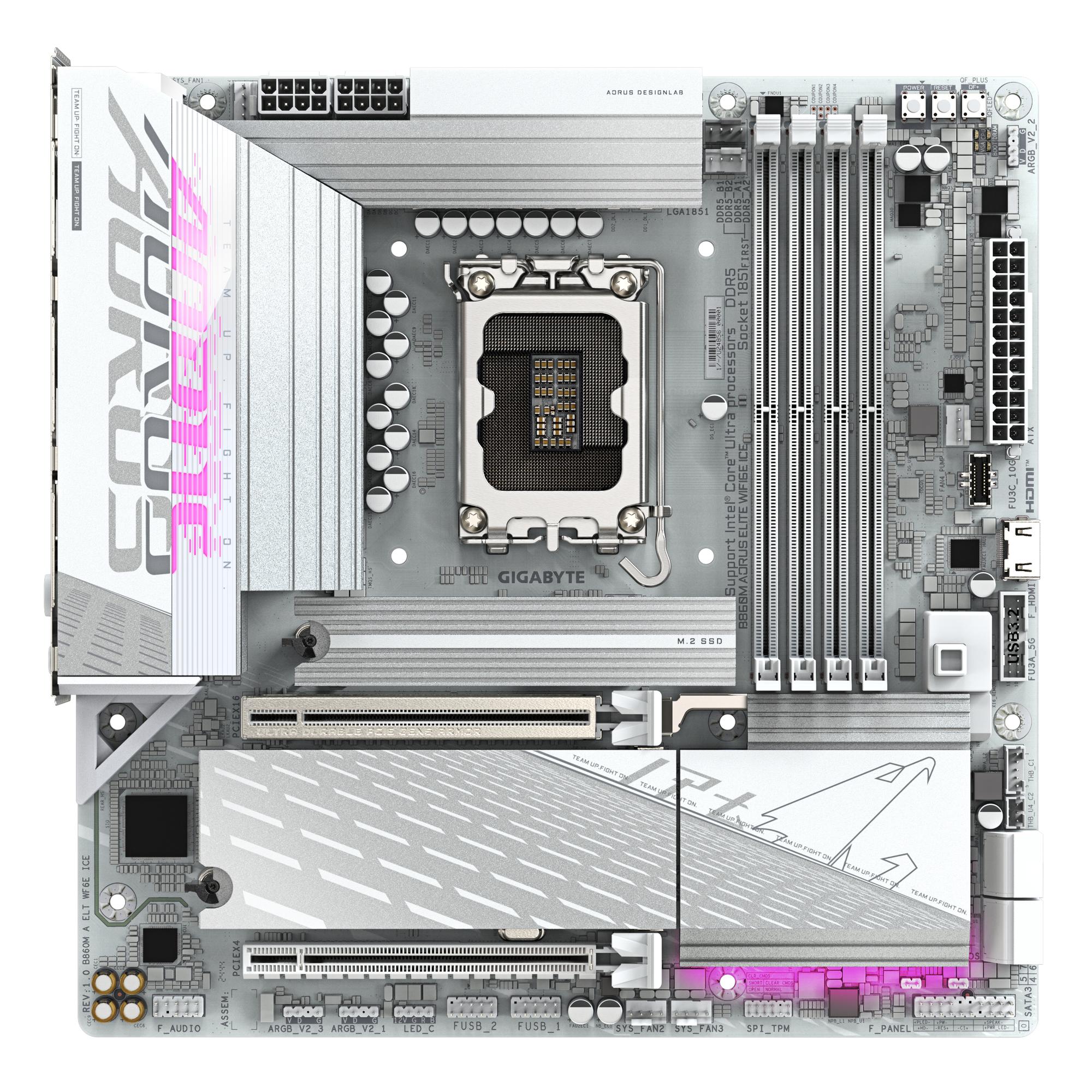 GIGABYTE Mainboard B860M AORUS ELITE WIFI6E ICE / B860M A ELT WF6E ICE White