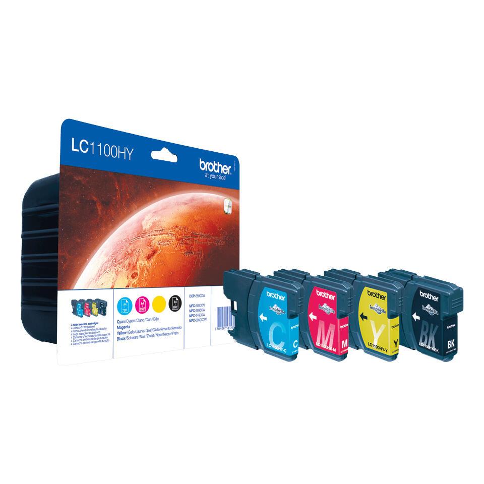 Brother Tinta LC-1100HYVALBP / LC1100HYVALBP BK,C,M,Y Multipack
