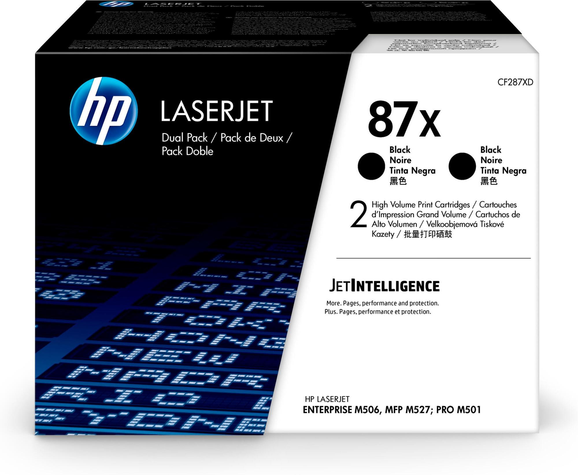 HP Tóner 87X / CF287XD Negro XL Doppelpack