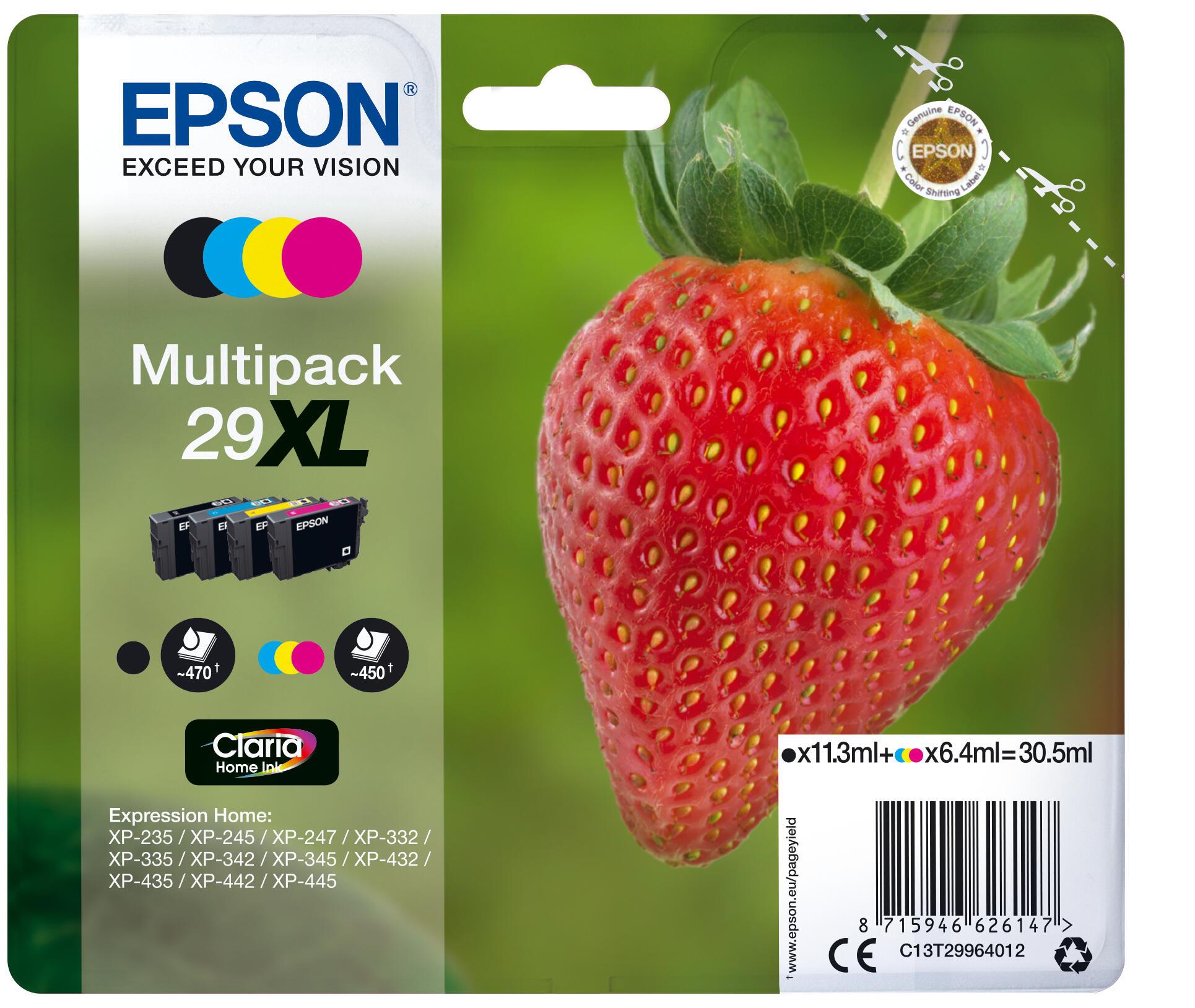 Epson Encre 29XL / C13T29964012 BK,C,M,Y XL Multipack