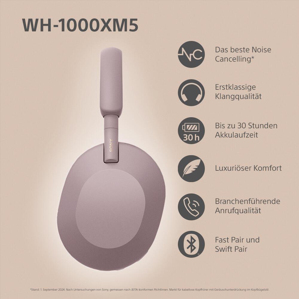 Sony Auriculares WH-1000XM5 / WH1000XM5P.CE7 Rosa