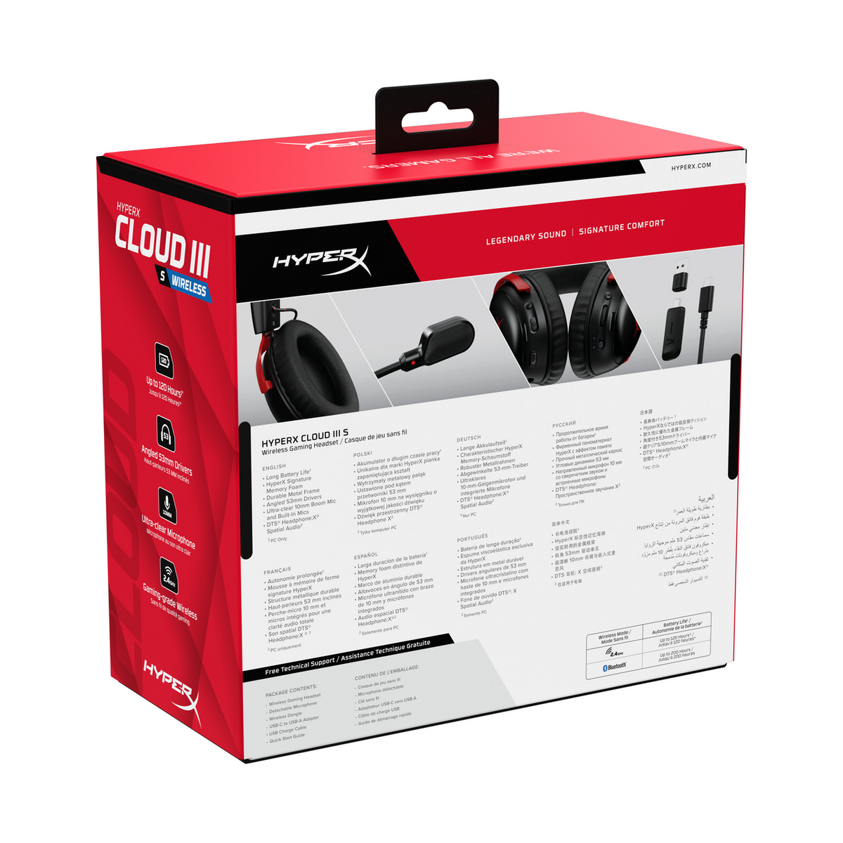 HyperX Cuffia Cloud III S Wireless / A59Z0AA Rosso su Nero