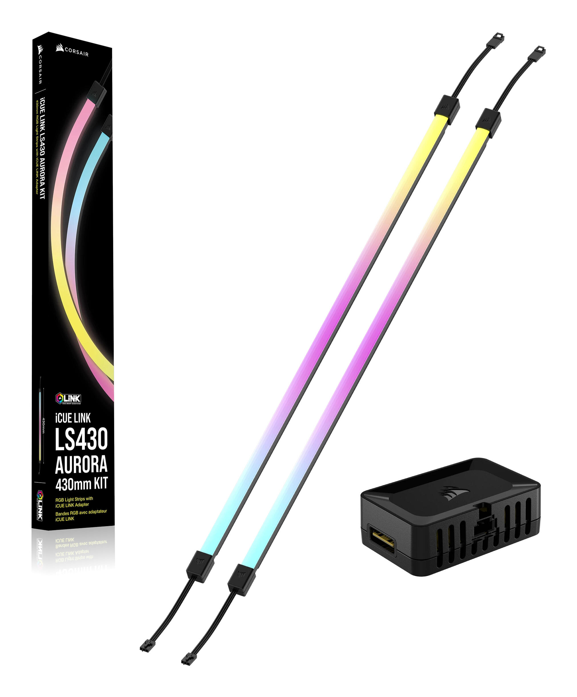 Corsair Lighting kit iCUE LINK LS430 Aurora RGB / CL-9011136-WW Black XL Doppelpack