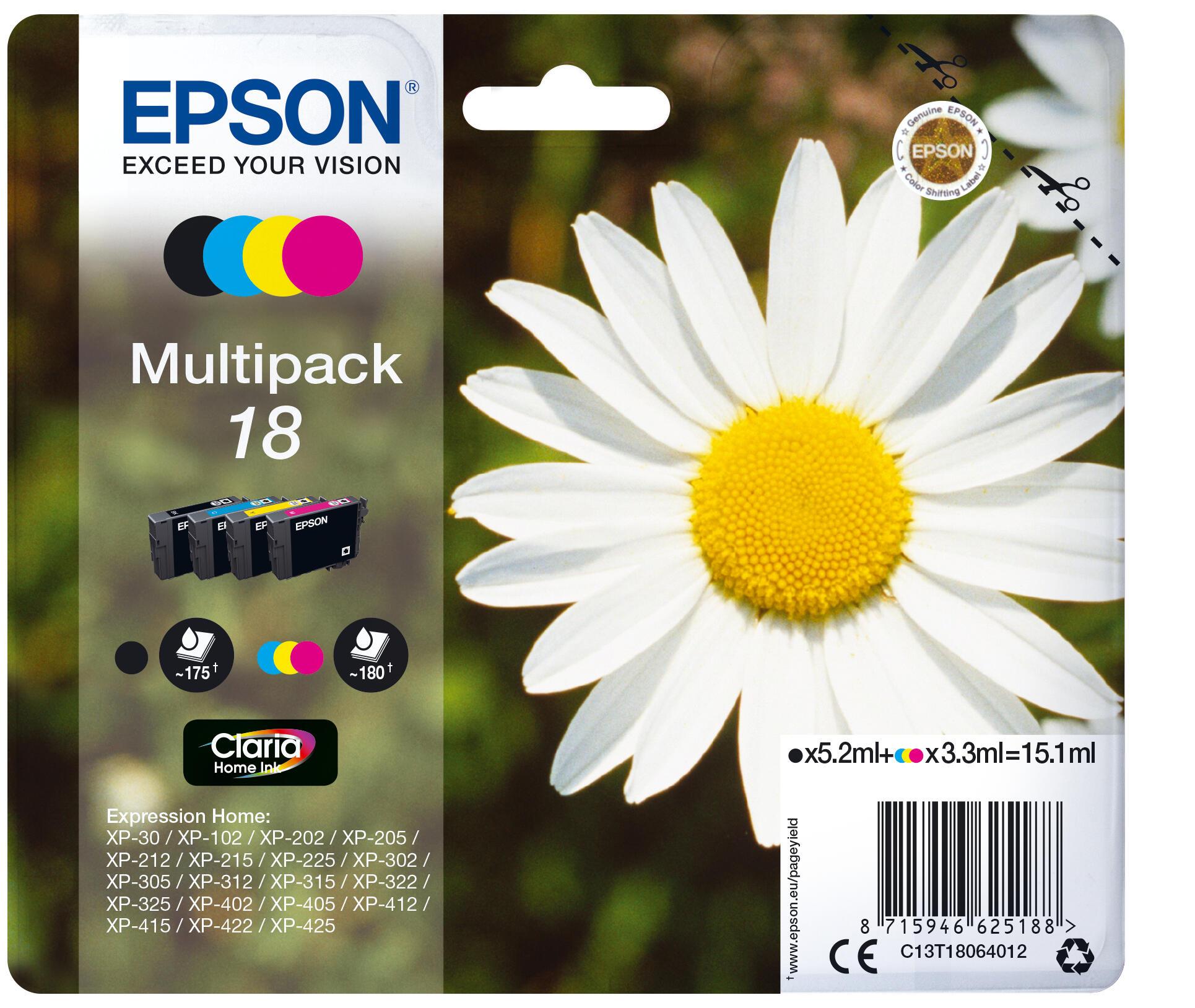 Epson Tinta 18 / C13T18064012 BK,C,M,Y Multipack