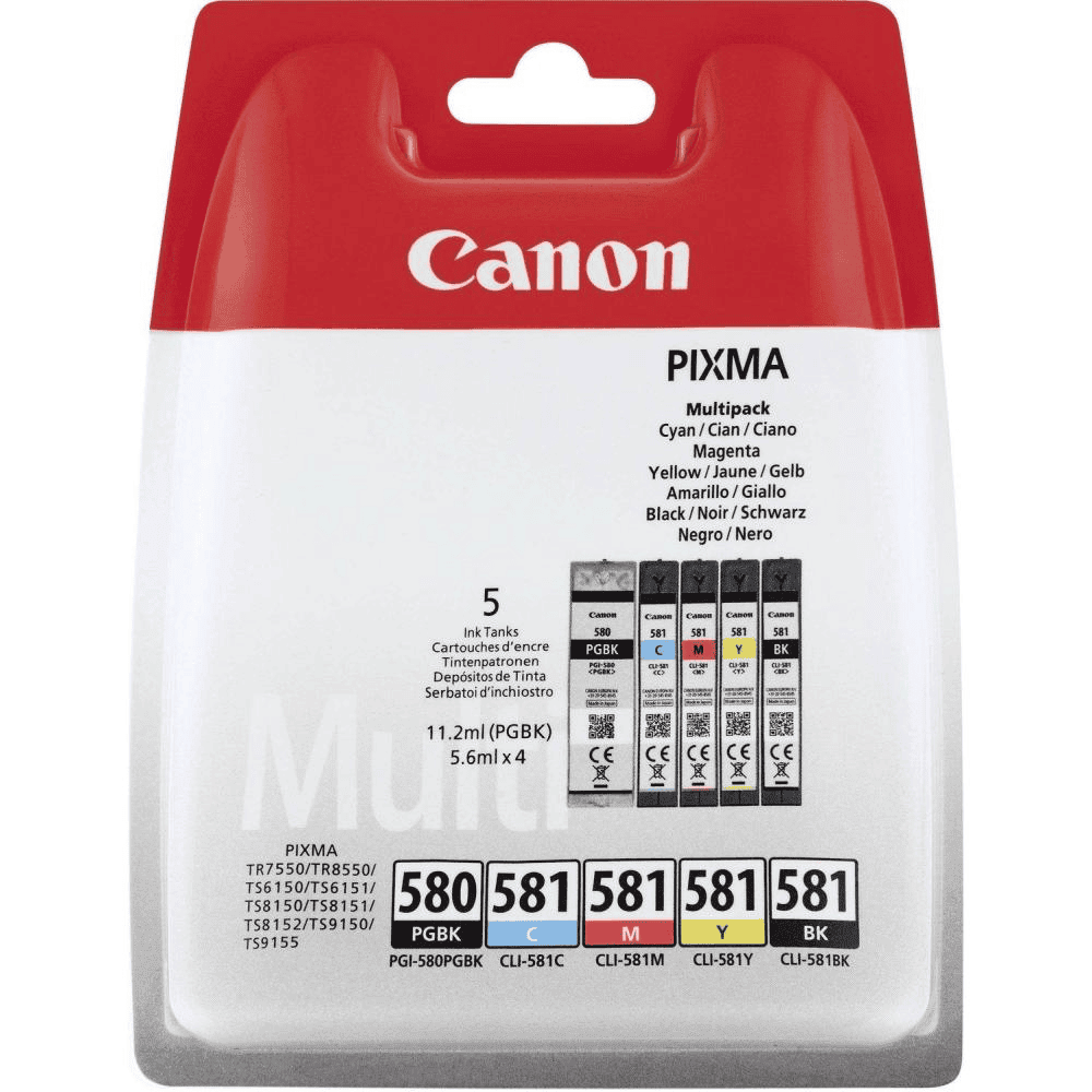 Canon Tinte PGI-580/CLI-581 / 2078C005 BK,PBK,C,M,Y Multipack
