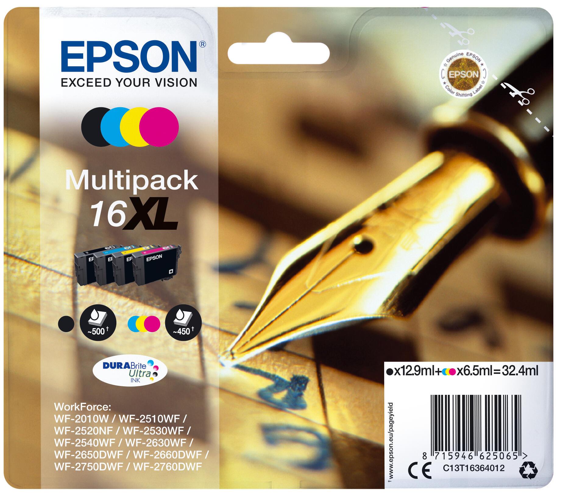 Epson Tinta 16XL / C13T16364012 BK,C,M,Y XL Multipack
