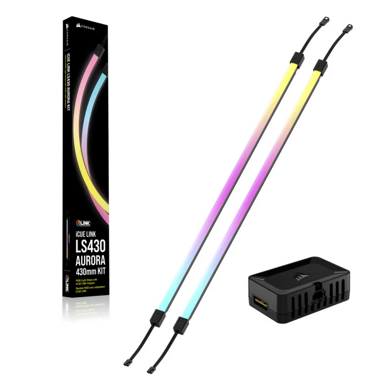Corsair Beleuchtungskit iCUE LINK LS430 Aurora RGB / CL-9011136-WW Schwarz XL Doppelpack