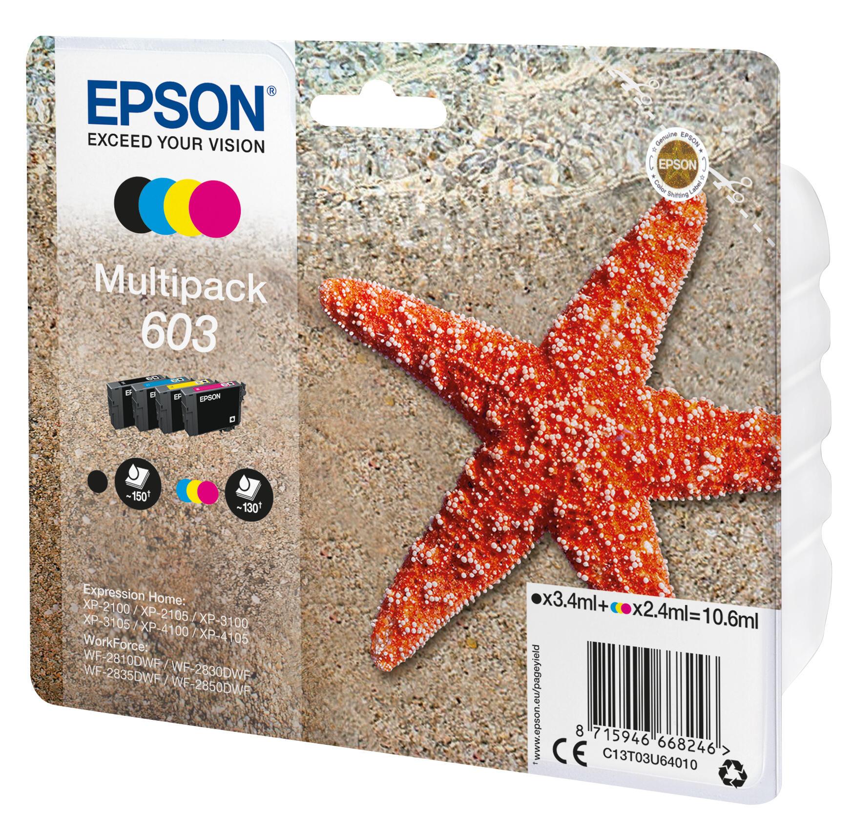 Epson Ink 603 / C13T03U64010 BK,C,M,Y Multipack