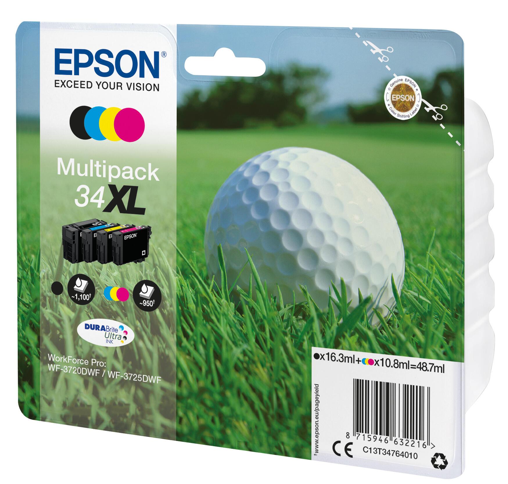 Epson Encre 34XL / C13T34764010 BK,C,M,Y XL Multipack