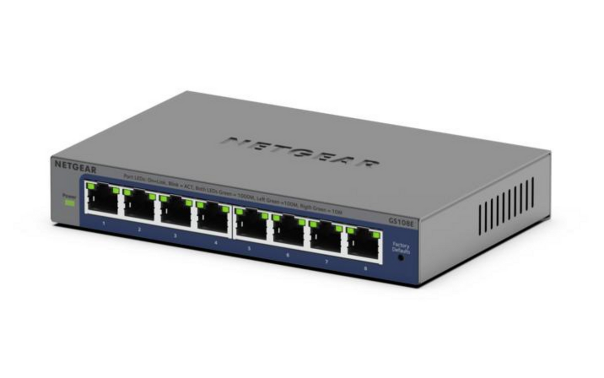 Netgear Interruptor Plus GS108Ev4 / GS108E-400EUS Gris