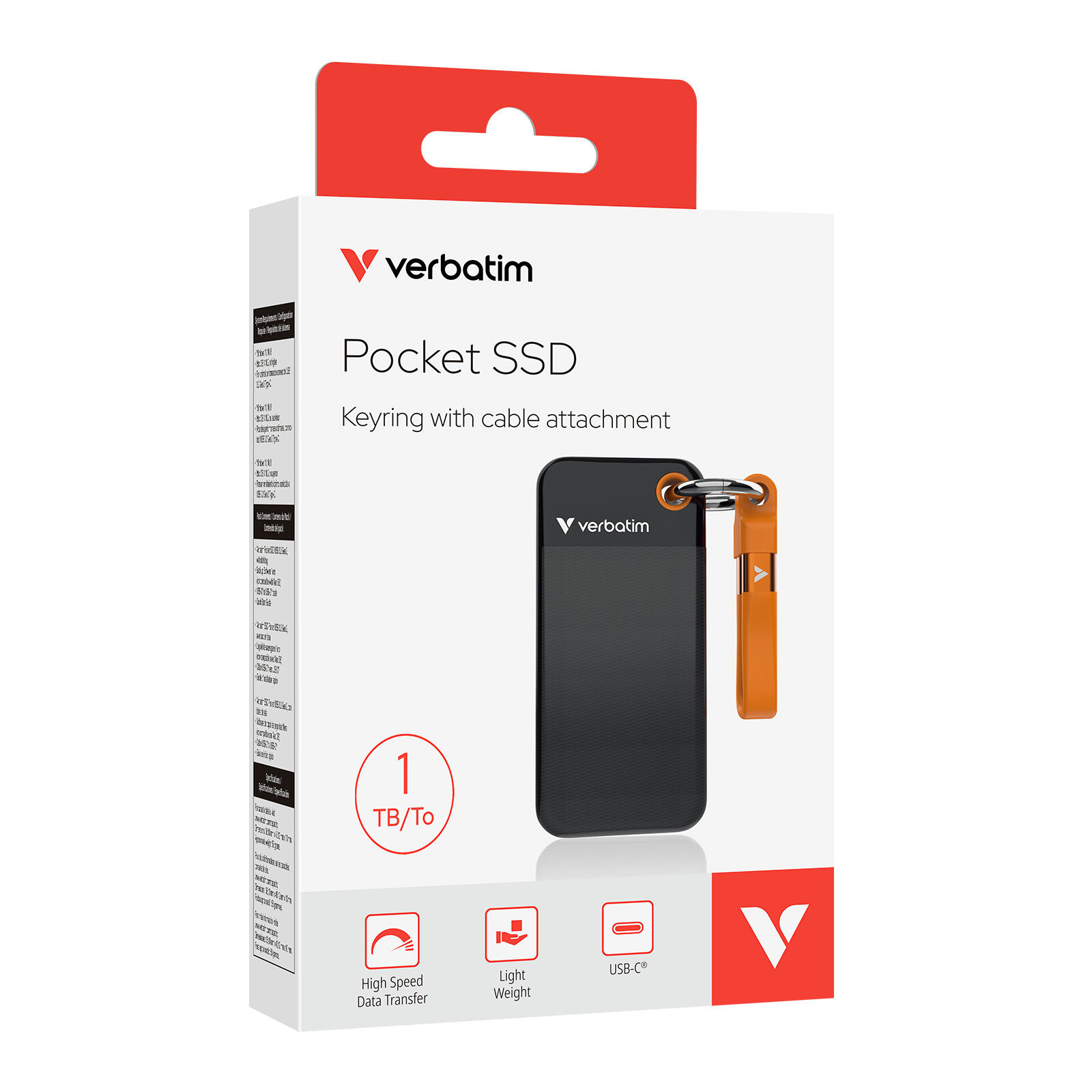 Verbatim Externe SSD Pocket 1TB / 32193 Schwarz, Orange