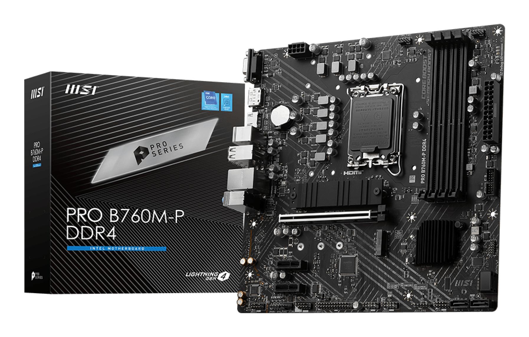 MSI Mainboard PRO B760M-P DDR4 / 7E02-001R Black