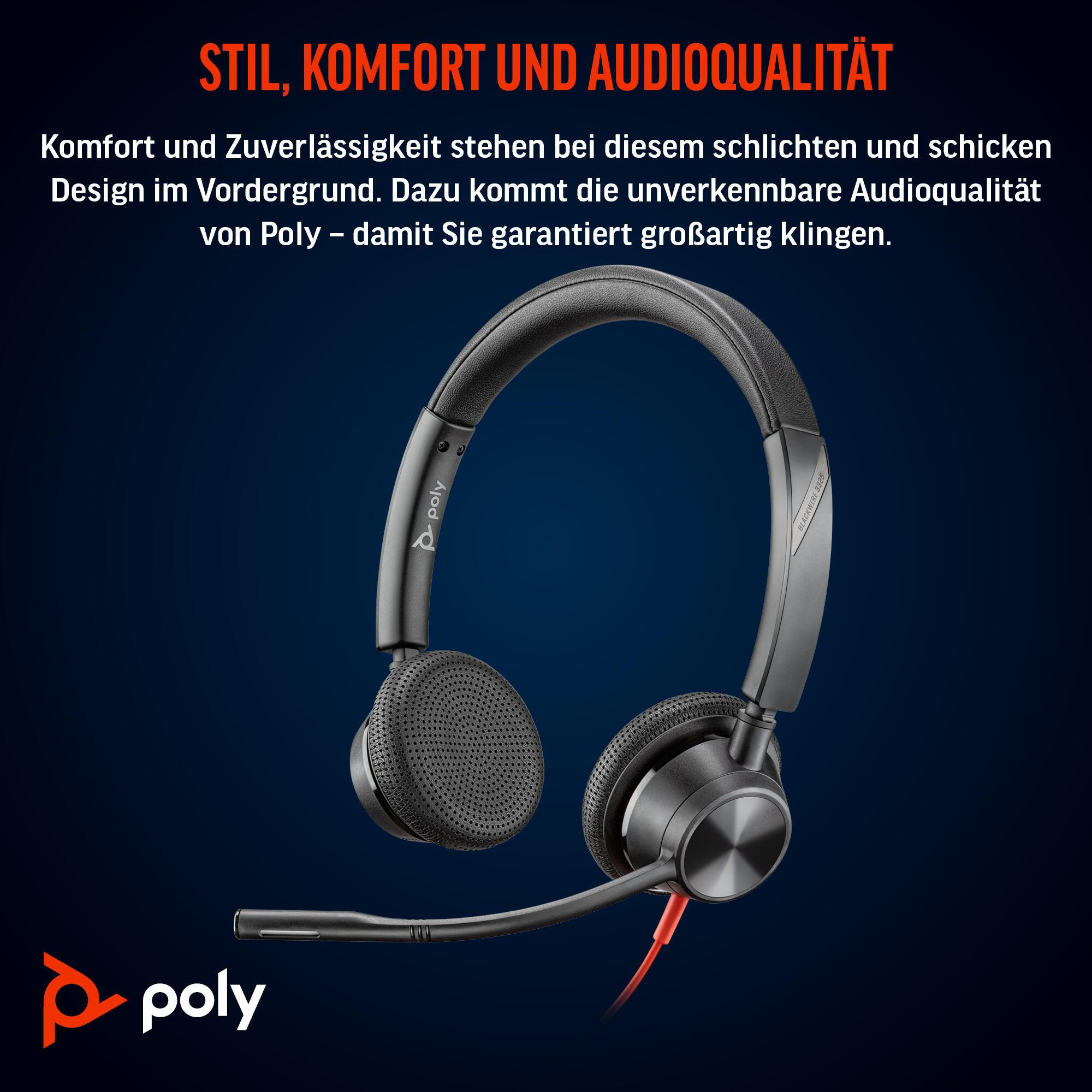 Plantronics/Poly Auriculares Blackwire 3325 MS / 8X222AA Negro