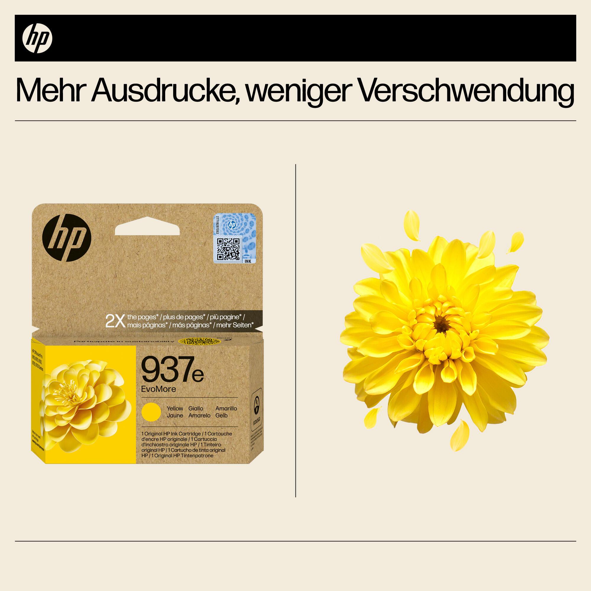 HP Inchiostro 937E / 4S6W8NE Giallo XL
