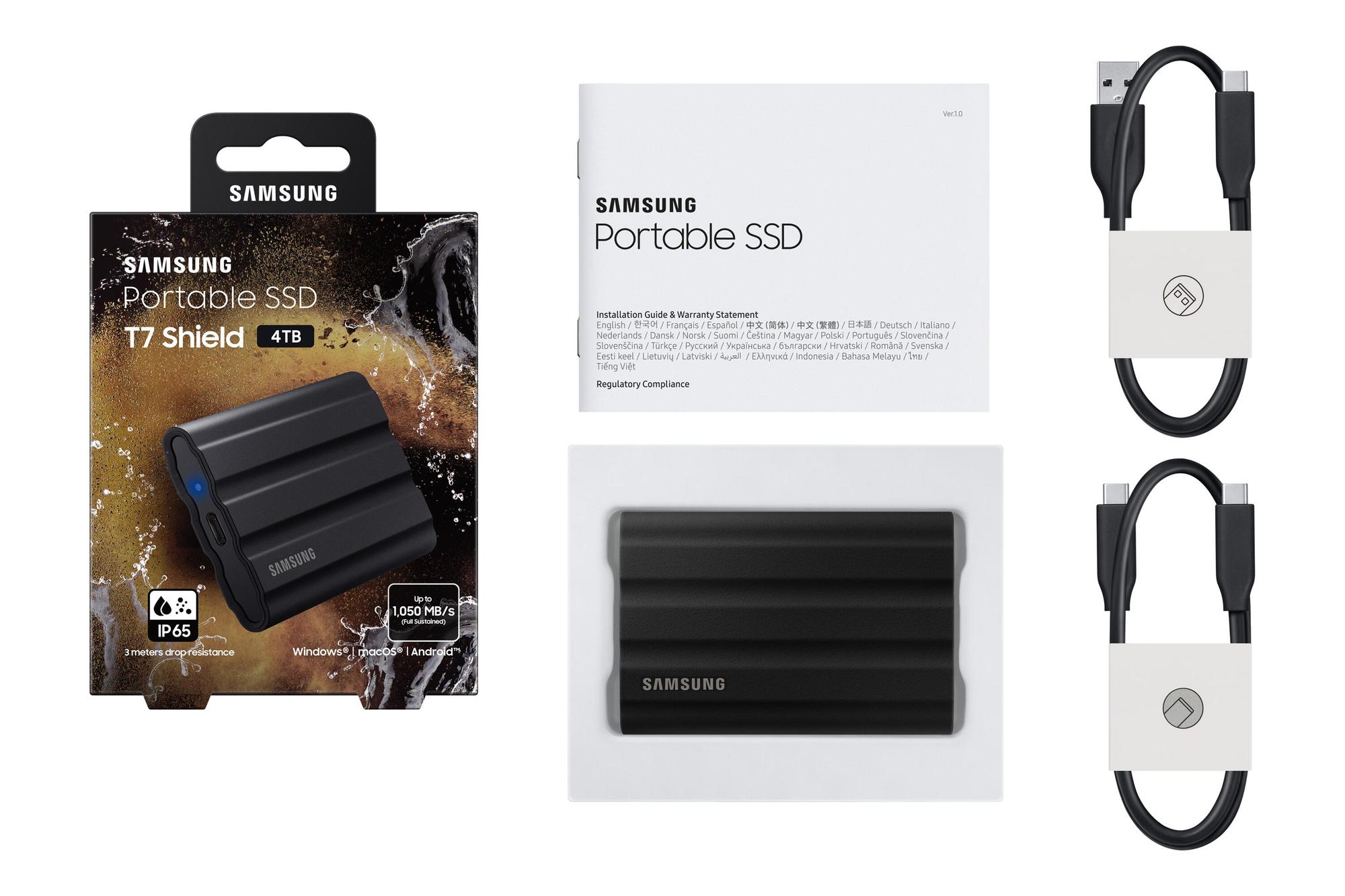 Samsung SSD esterno T7 Shield 4TB / MU-PE4T0S/EU Nero