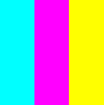 Cyan, Magenta, Gelb