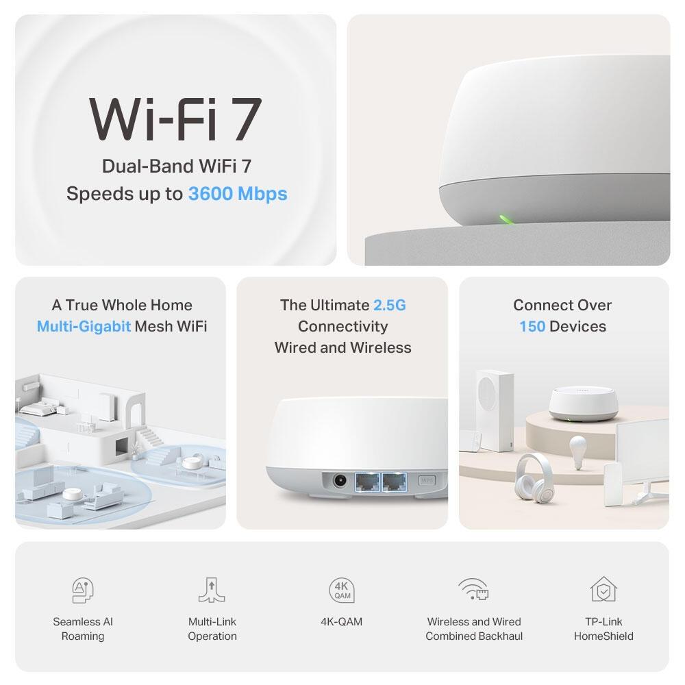 TP-Link Mesh-WLAN-System BE25 / DECO BE25(2-PACK) Weiß Doppelpack
