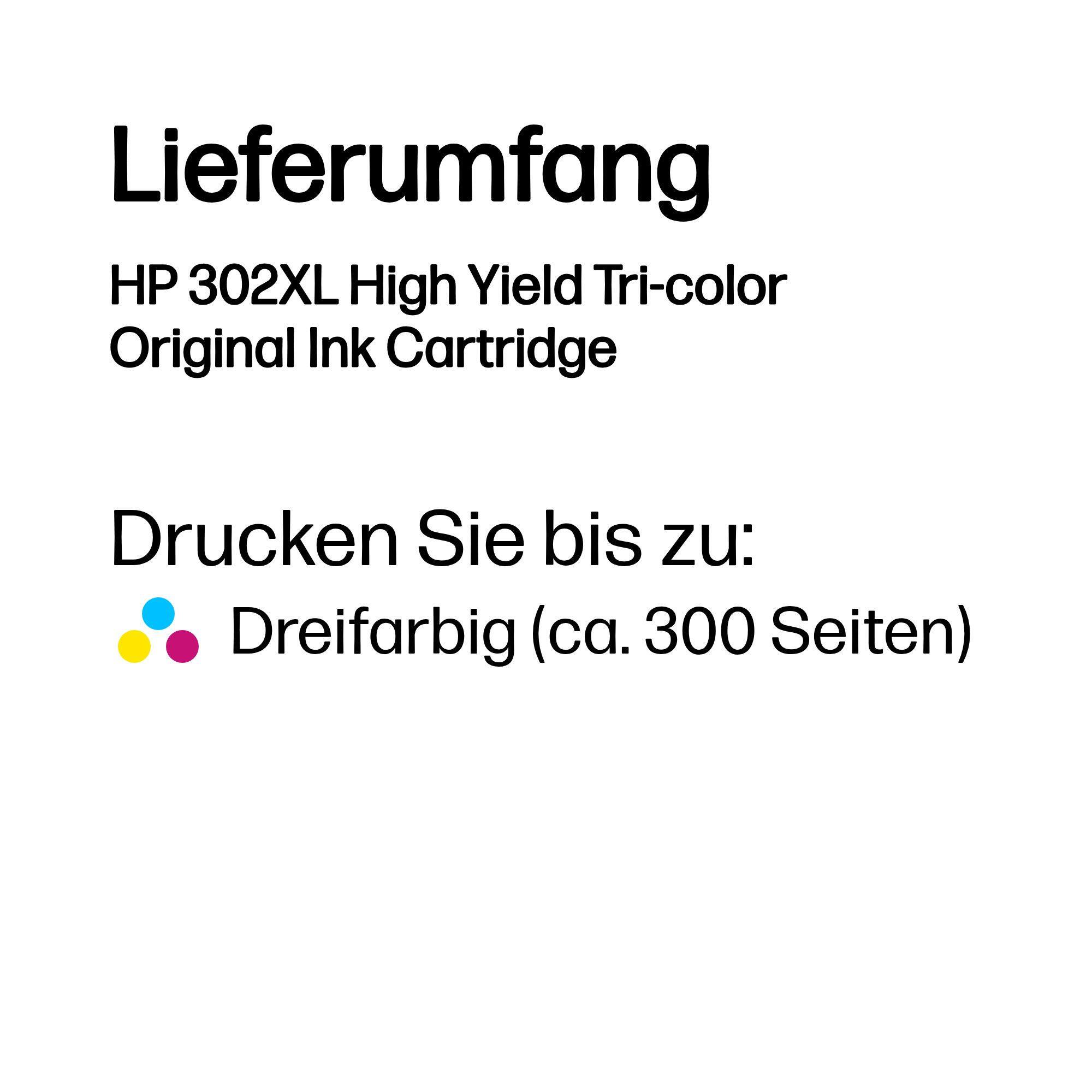 HP Tinte 302XL / F6U67AE C,M,Y XL