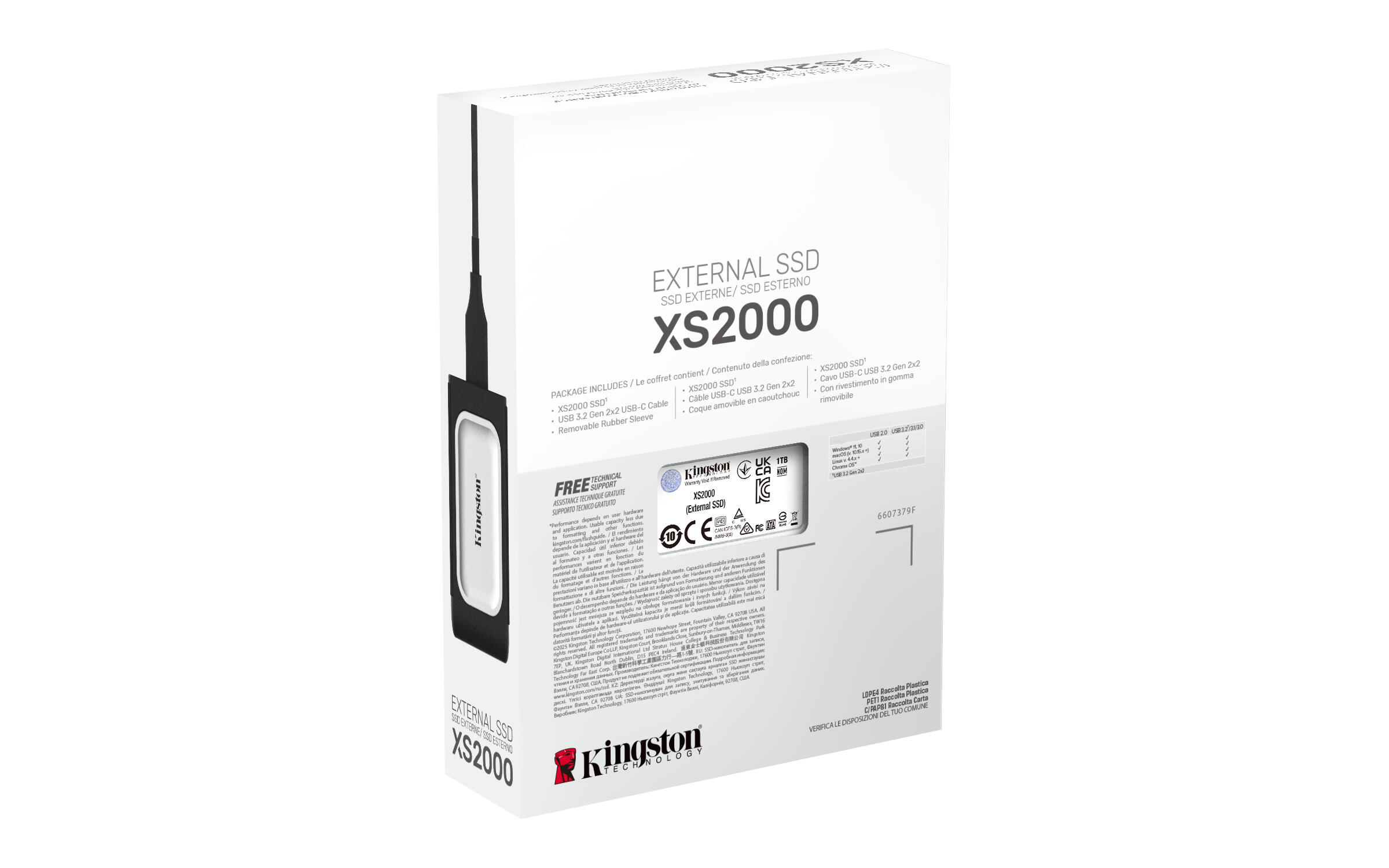 Kingston External SSD XS2000 1TB / SXS2000/1000G Black, silver