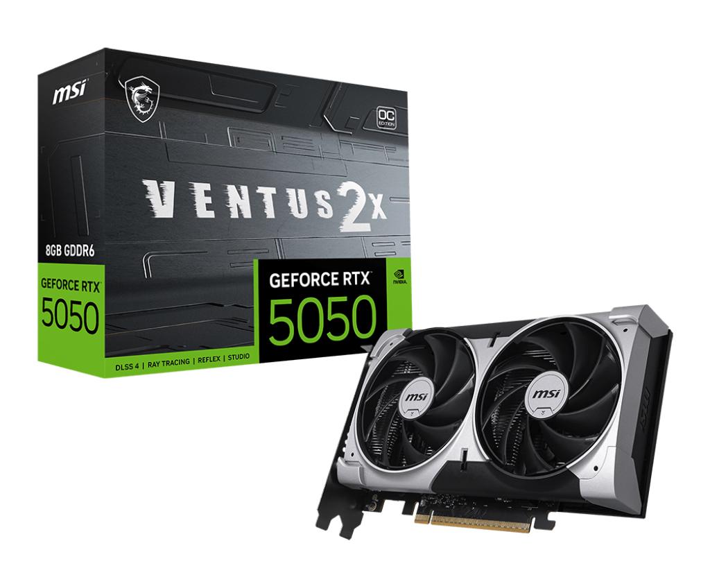 MSI Scheda grafica GeForce RTX 5050 8G VENTUS 2X OC / V538-002R Argento
