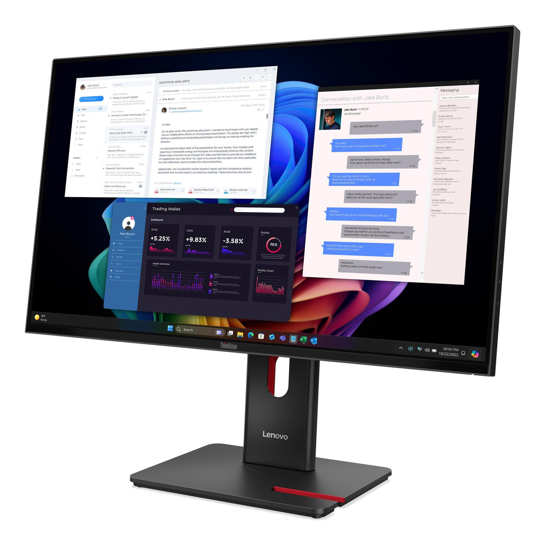 Lenovo Monitor ThinkVision T27UD-40 / 64AFGAT2EU Negro 68,6 cm (27")