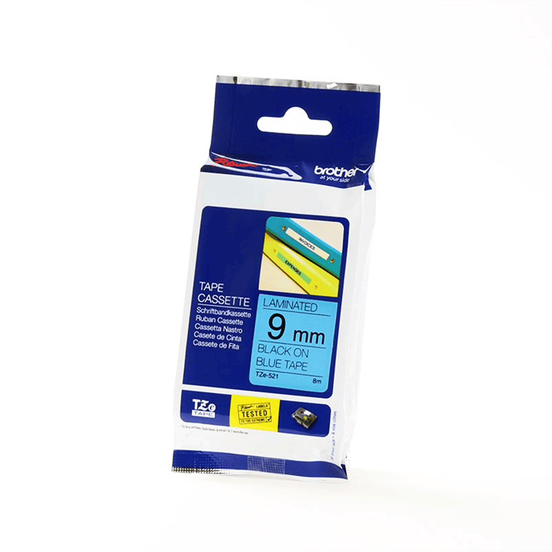 Brother Ribbon TZE-521 Black on blue