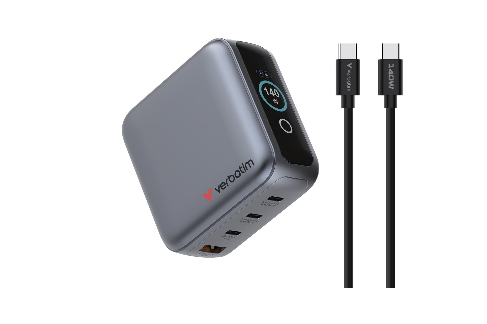 Verbatim Mini Display 140W mit Kabel / 30240 Noir