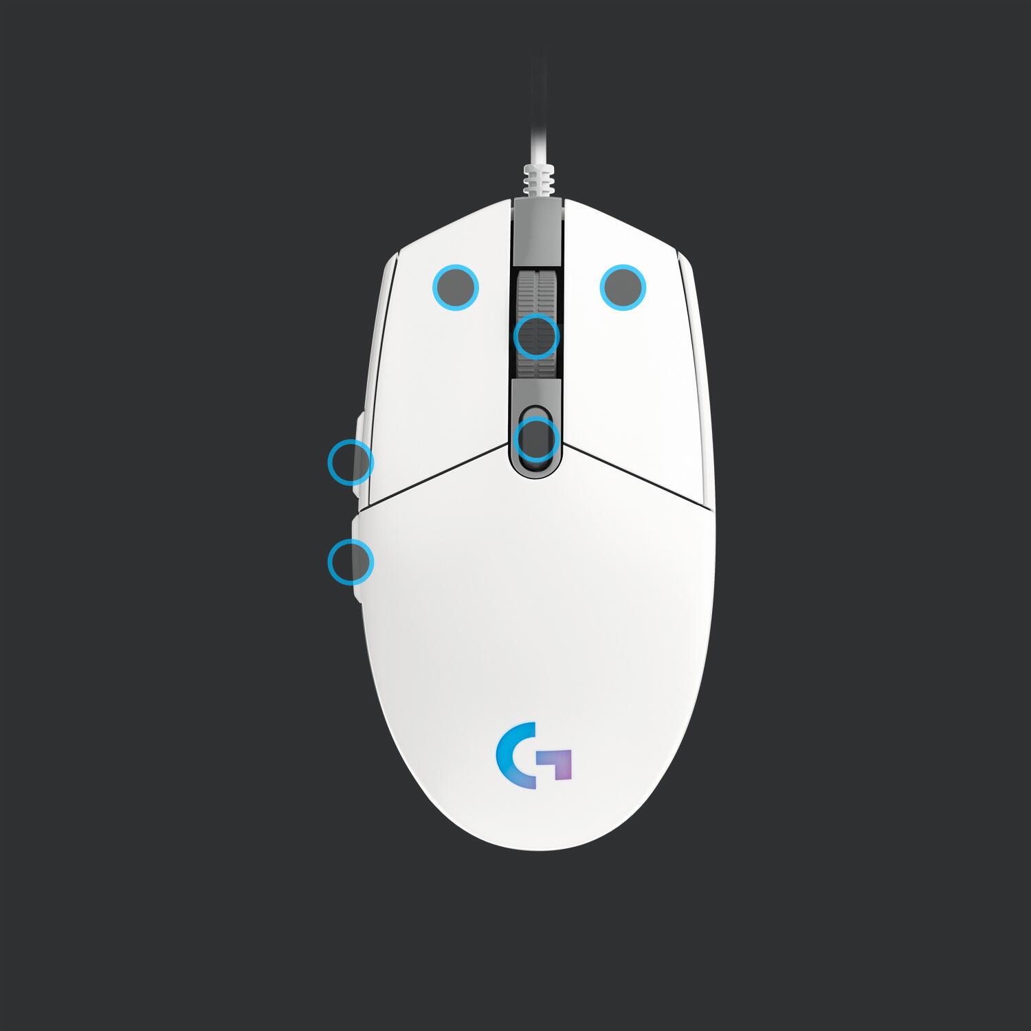 Logitech Ratón G203 Lightsync / 910-005797 Blanco