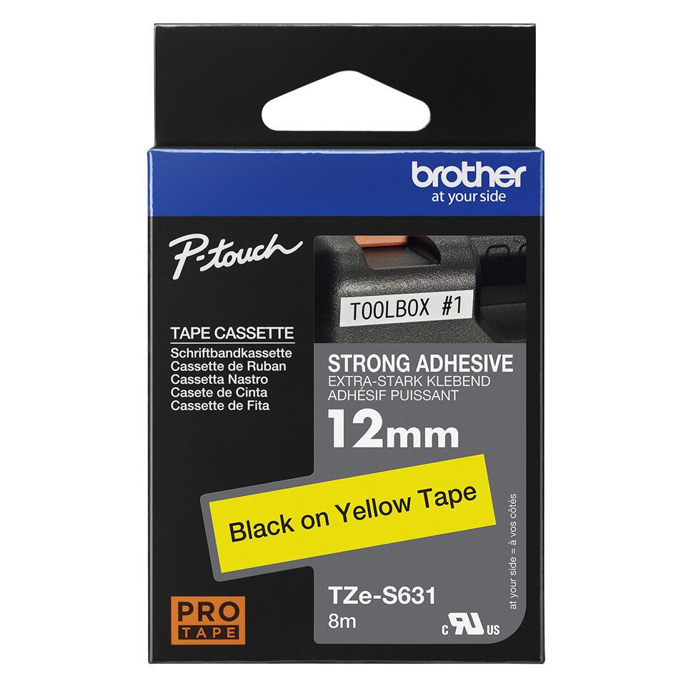 Brother Cinta de color TZE-S631 / TZES631 Negro, amarillo