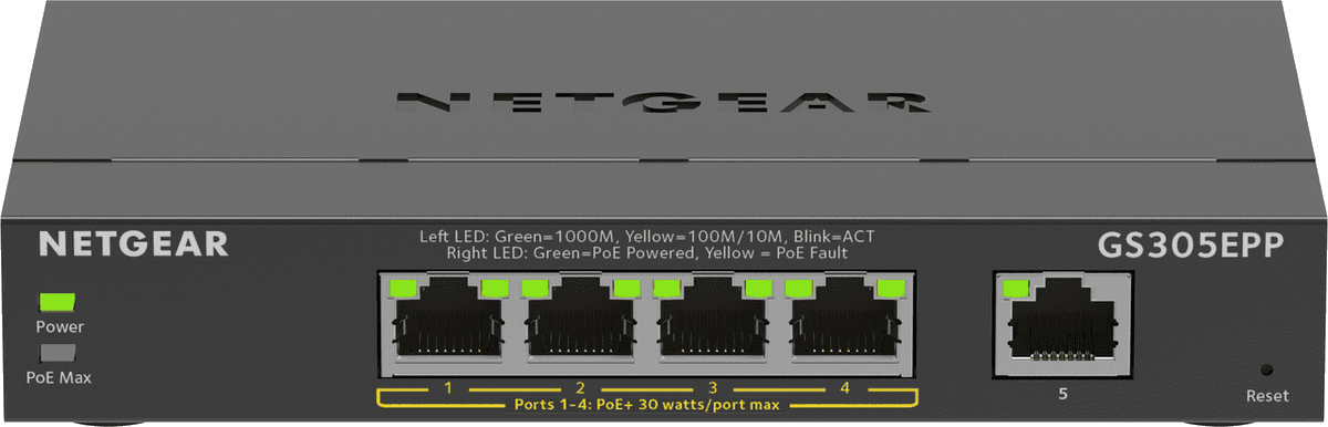 Netgear Switch GS305EP / GS305EPP-100PES Schwarz