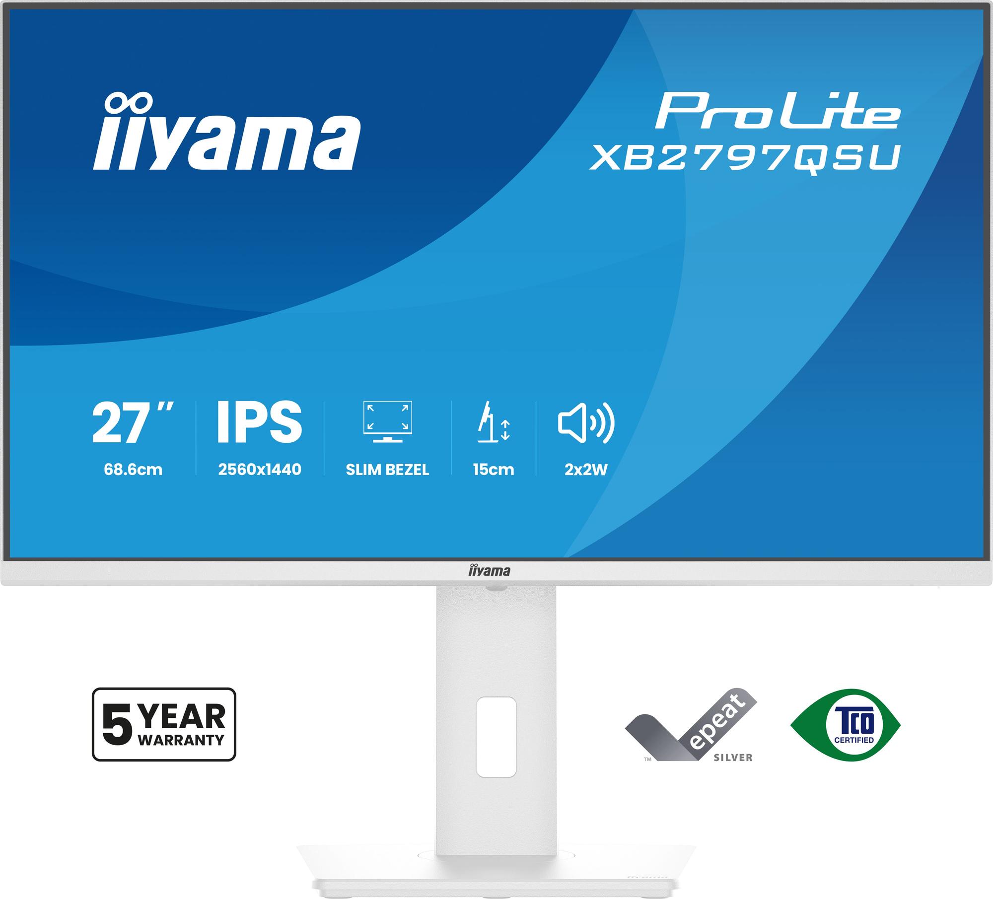 iiyama Monitor ProLite XB2797QSU / XB2797QSU-W1 Weiß 68,6 cm (27")