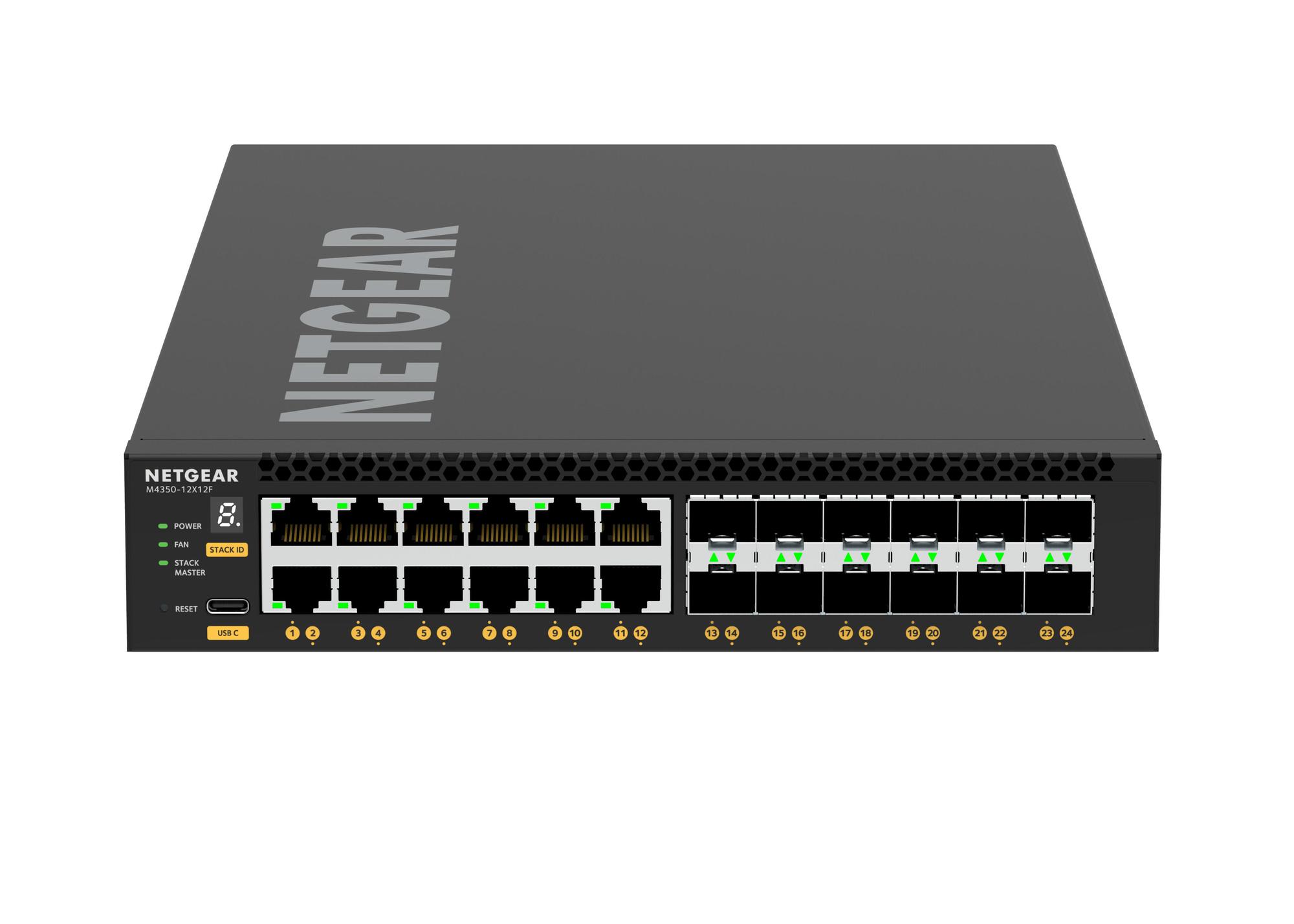 Netgear Switch M4350-12X12F / XSM4324-100NES Schwarz