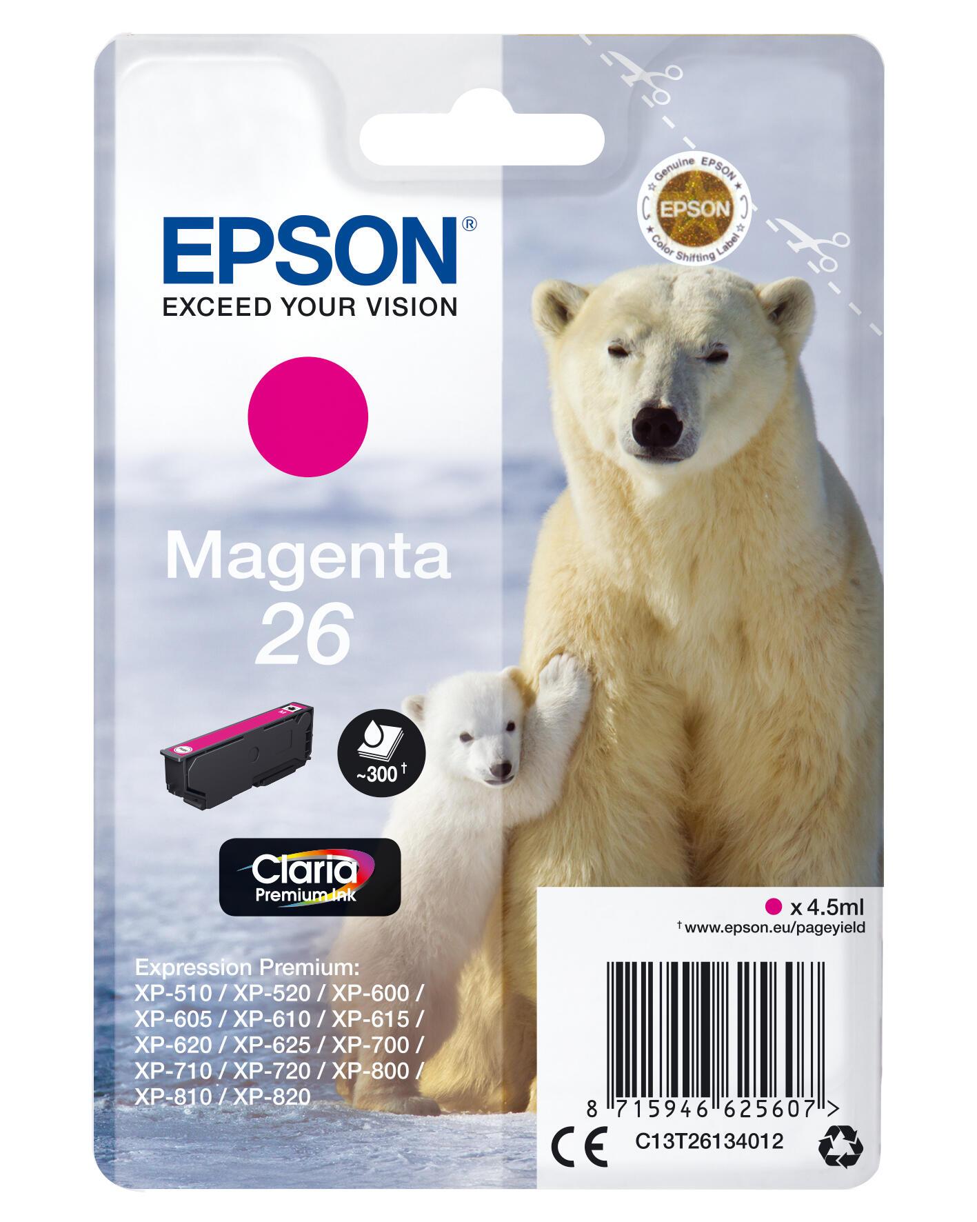 Epson Encre 26 / C13T26134012 Magenta Standard