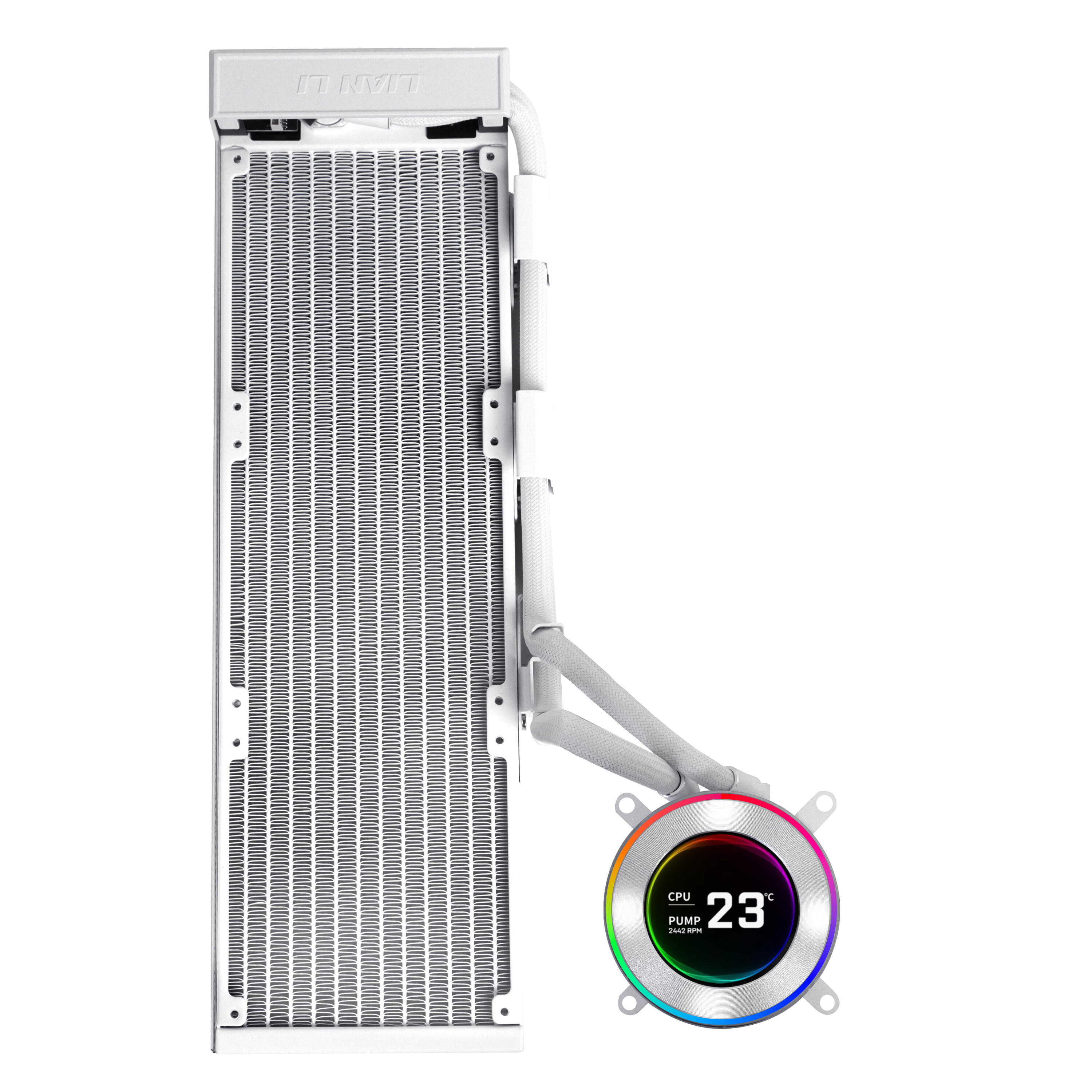 Lian Li Refrigeración por agua Hydroshift II LCD-C 360N / GHS2LCD36W Blanco
