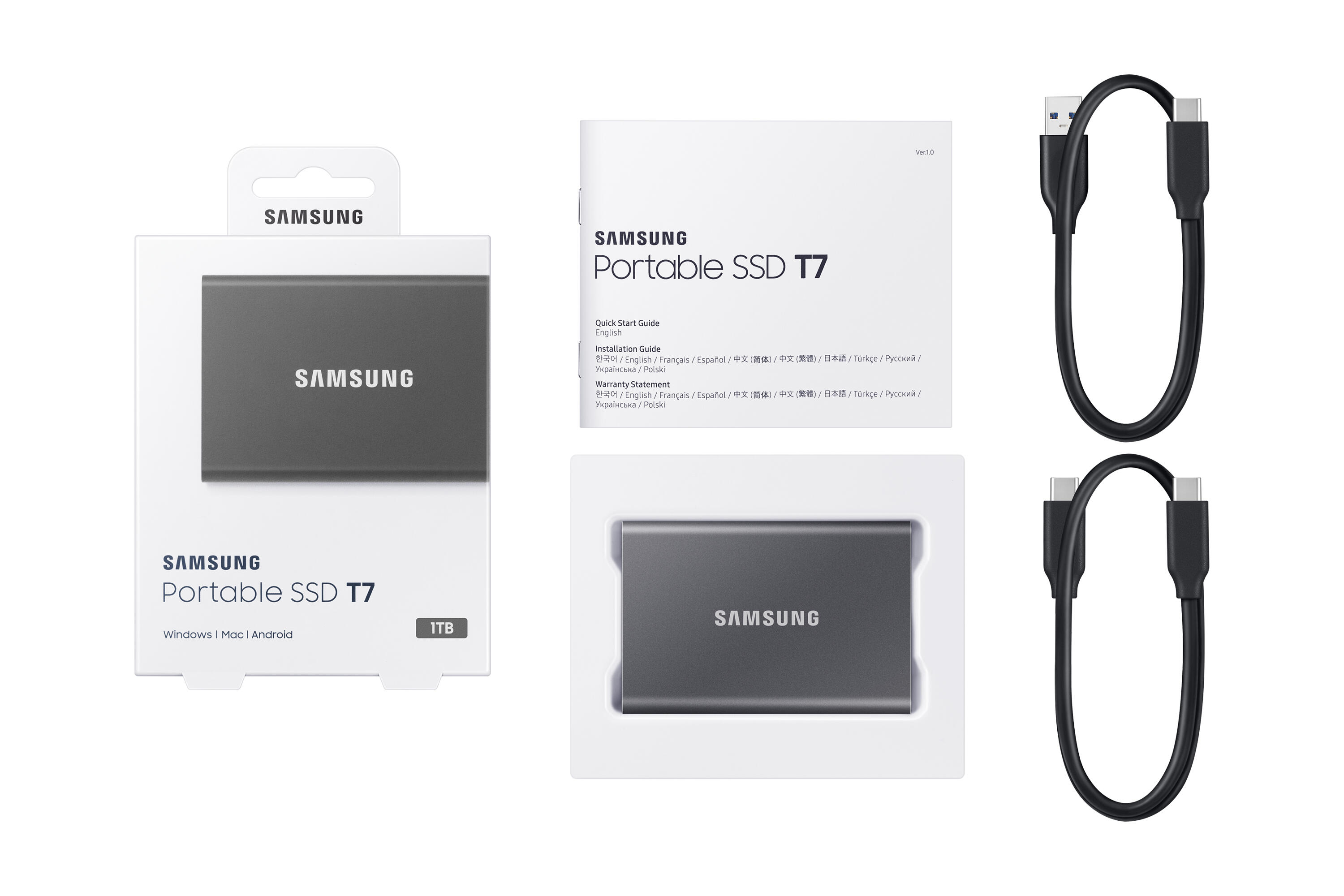 Samsung SSD externe T7 1TB / MU-PC1T0T/WW Gris