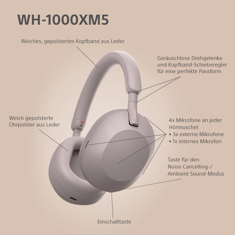 Sony Auriculares WH-1000XM5 / WH1000XM5P.CE7 Rosa