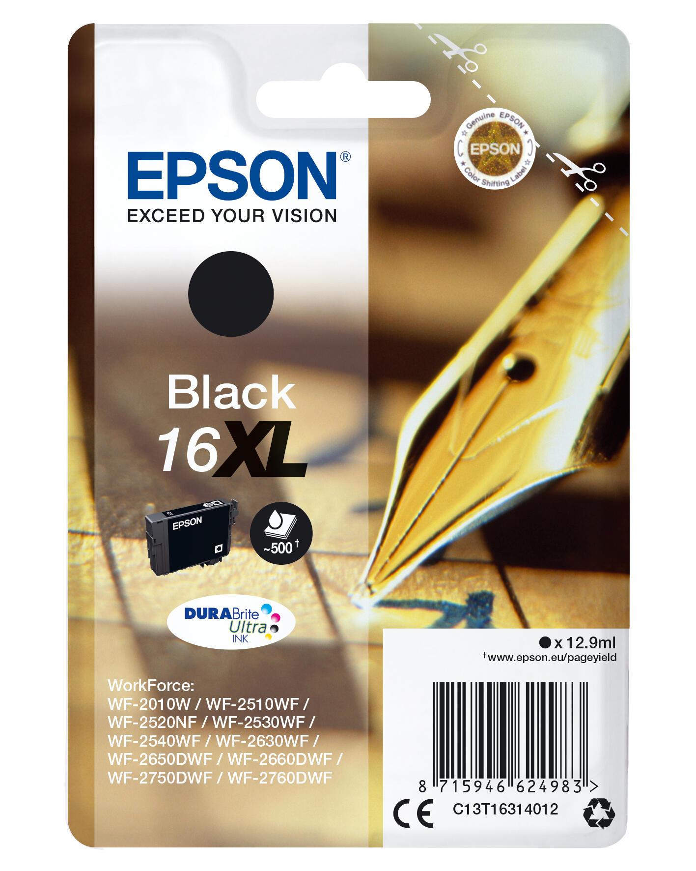 Epson Tinte 16XL / C13T16314012 Schwarz XL