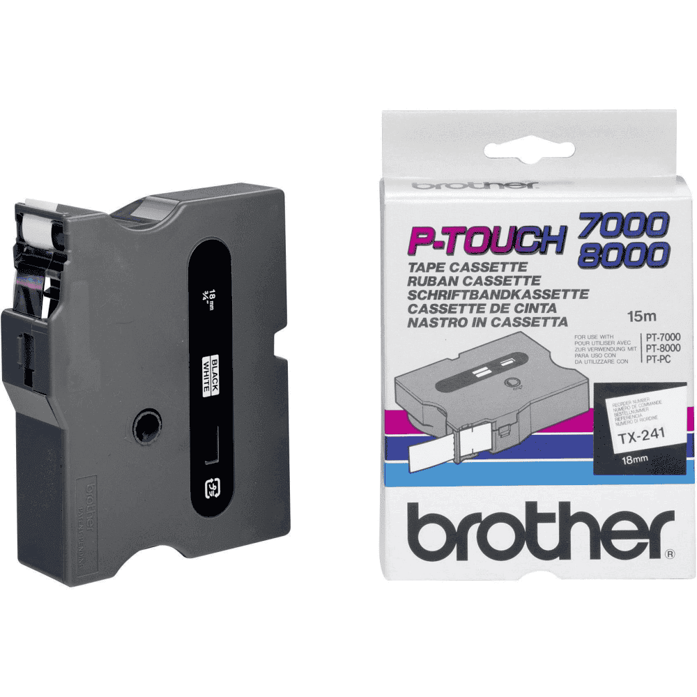 Brother Ruban encreur TX-241 Noir sur blanc