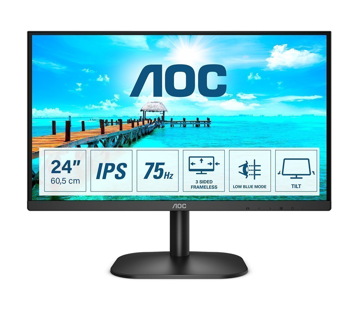 AOC Monitor 24B2XH Black
