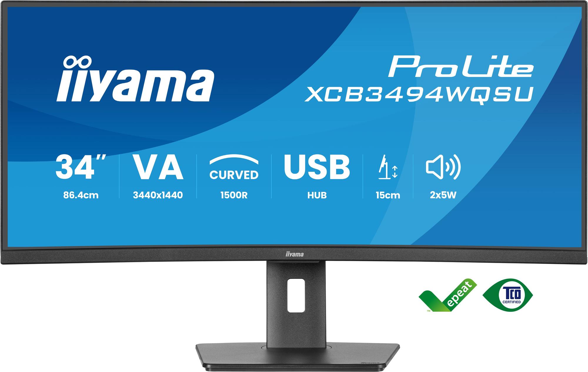 iiyama Monitor ProLite XCB3494WQSU-B1 / XCB3494WQSU-B1 Nero