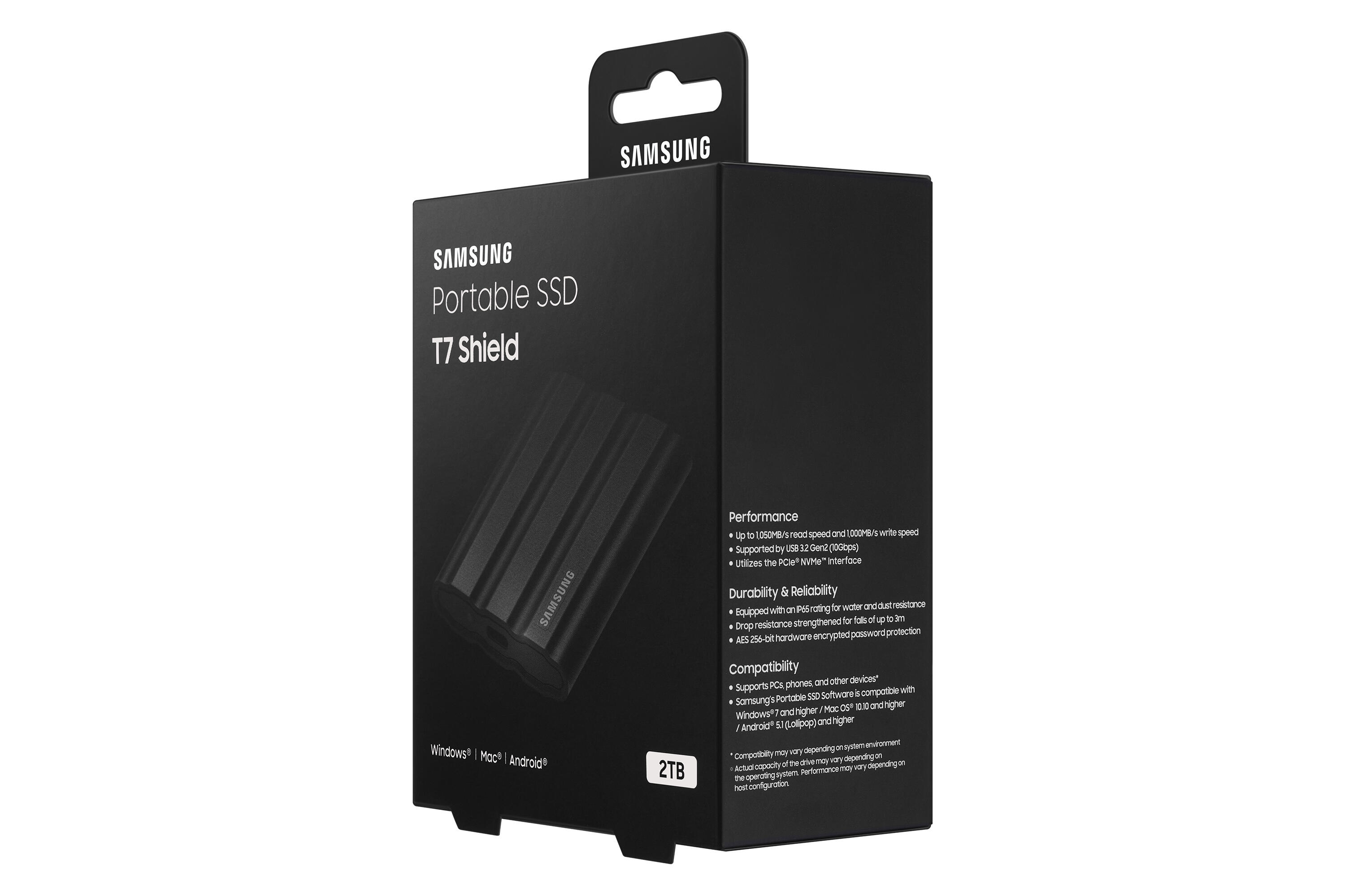 Samsung External SSD T7 Shield 2TB / MU-PE2T0S/EU Black