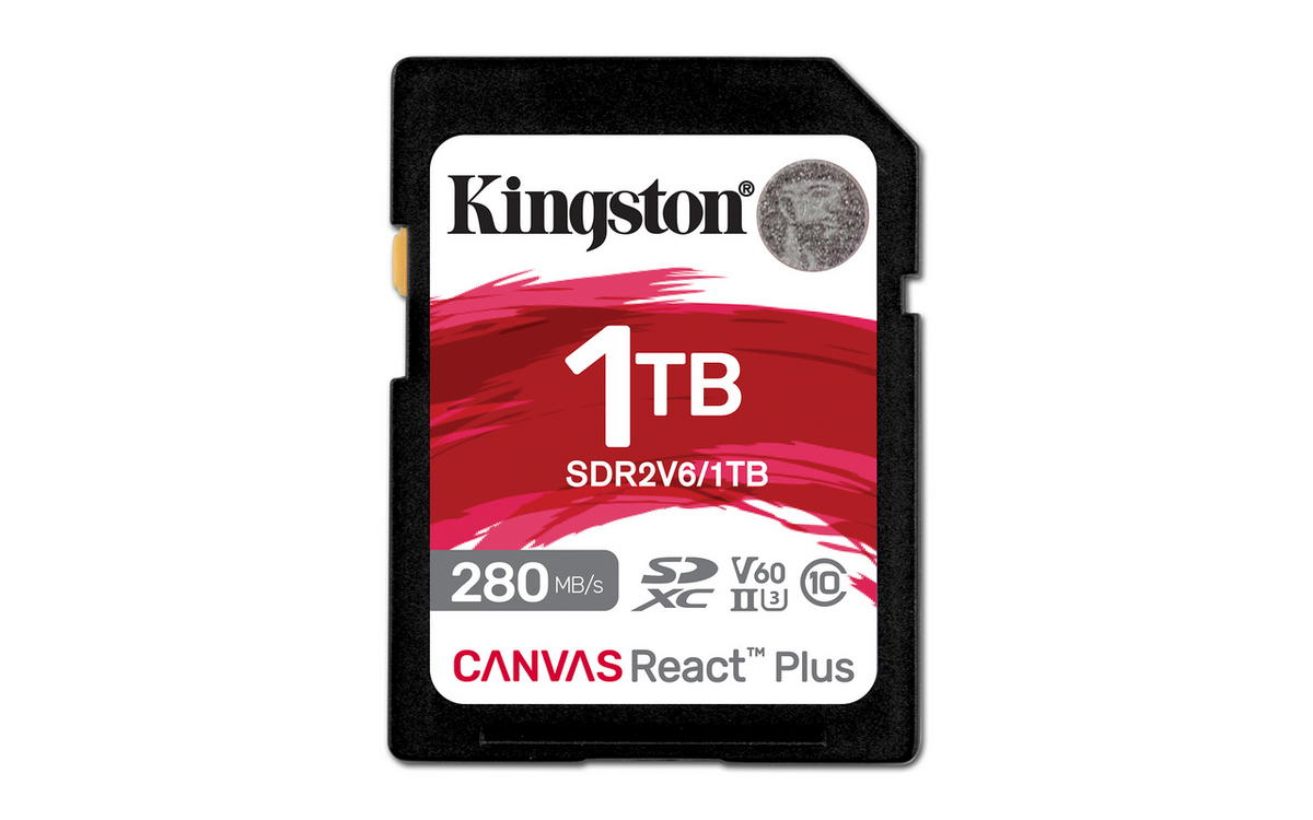 Kingston Tarjeta SD Canvas React Plus 1TB V60 / SDR2V6/1TB Blanco/Rojo
