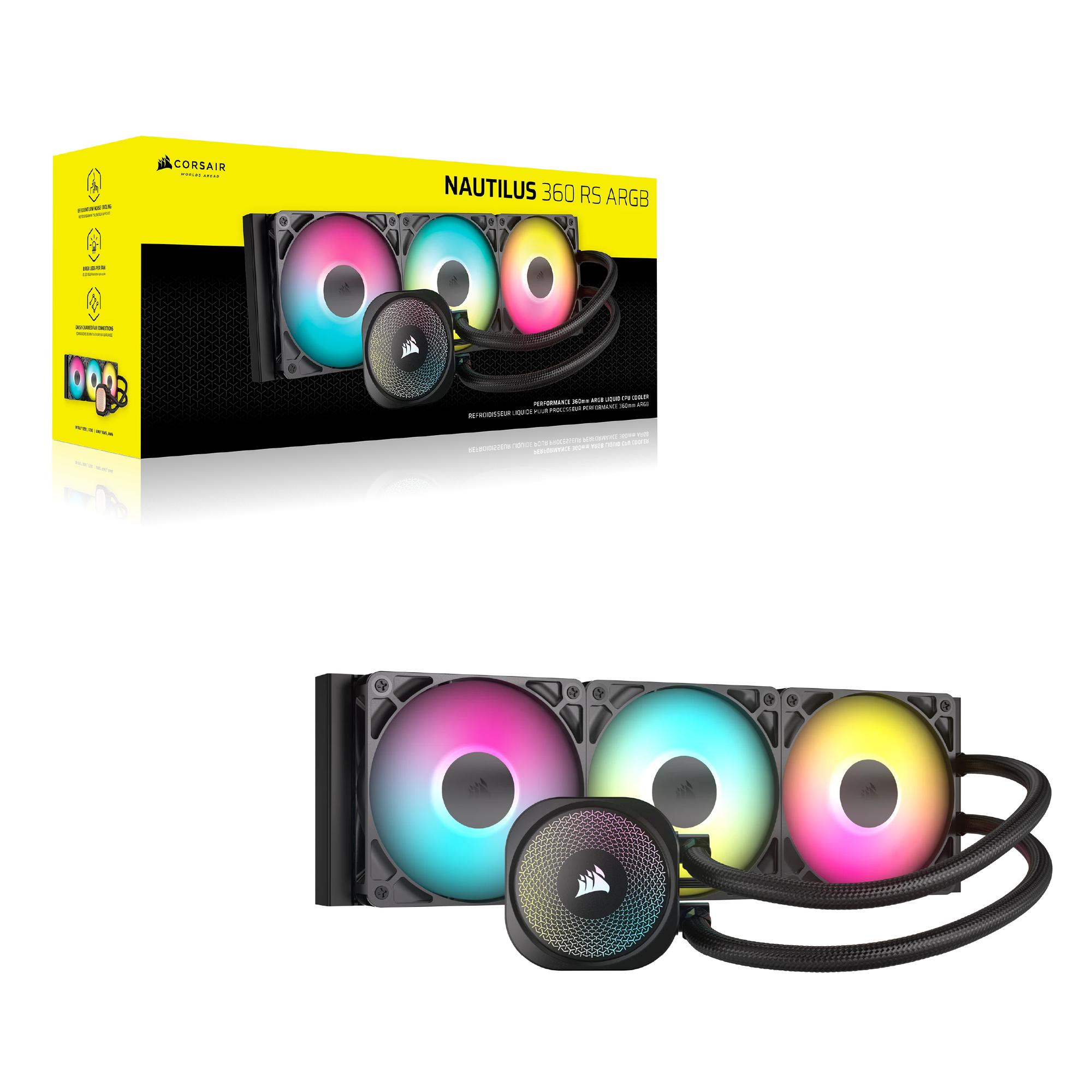 Corsair Refrigeración por agua NAUTILUS 360 ARGB / CW-9060093-WW Negro XL