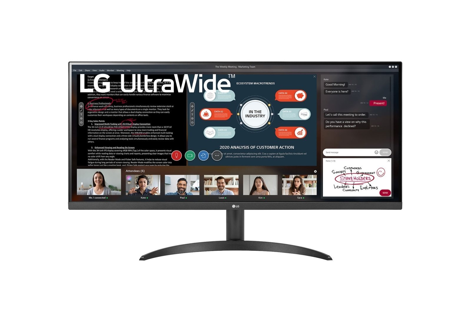 LG Monitor 34WP500 / 34WP500-B Black