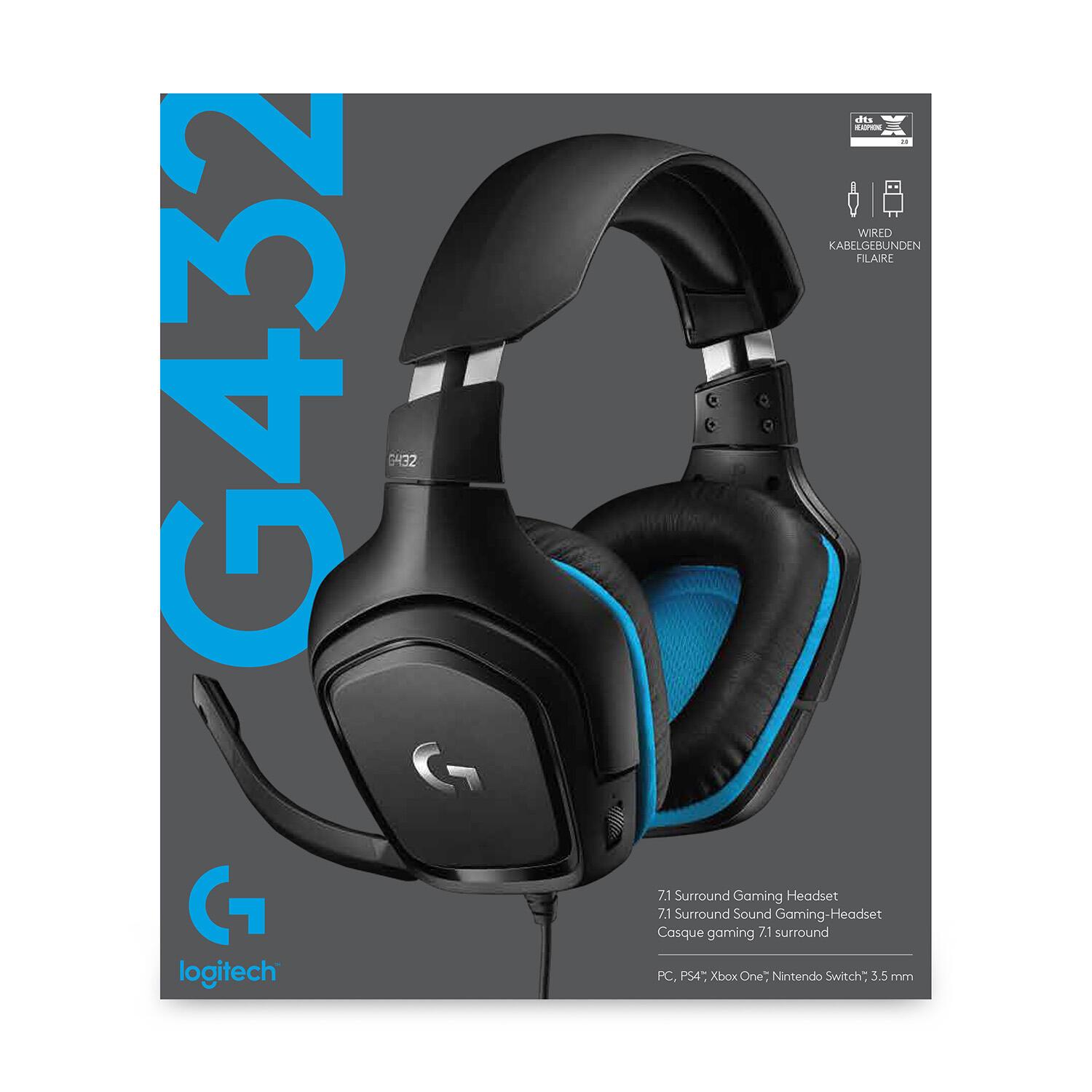 Logitech Headset G432 / 981-000770 Schwarz, Blau
