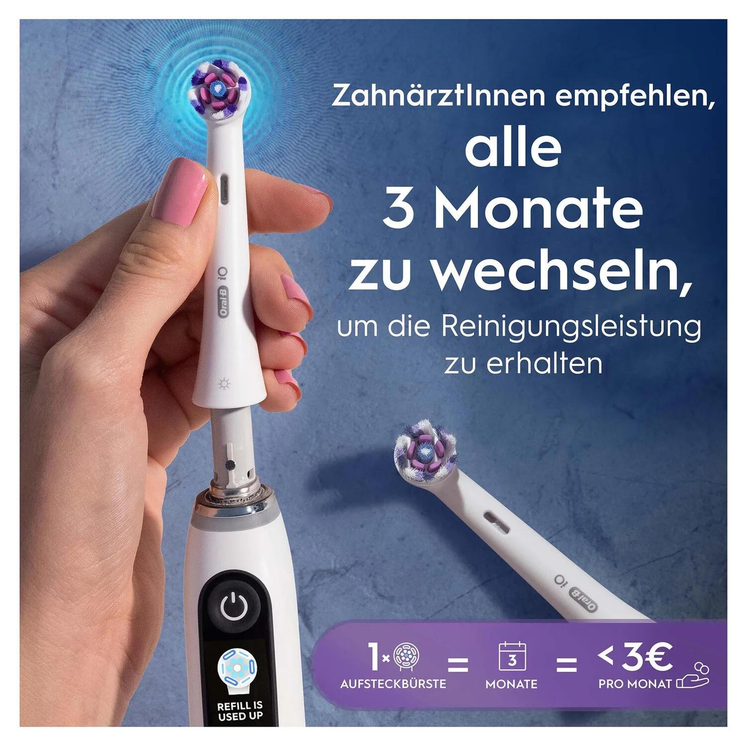 Oral-B Spazzolino da denti collegabile iO Radiant White / 8700216373210 Bianco Doppelpack