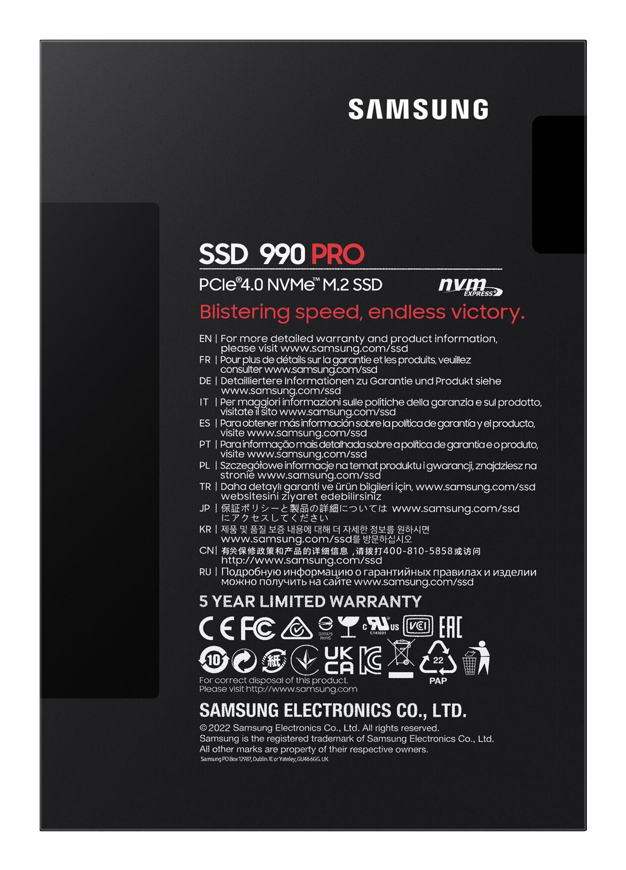 Samsung SSD M.2 Samsung 990 Pro / MZ-V9P1T0BW Multicolor